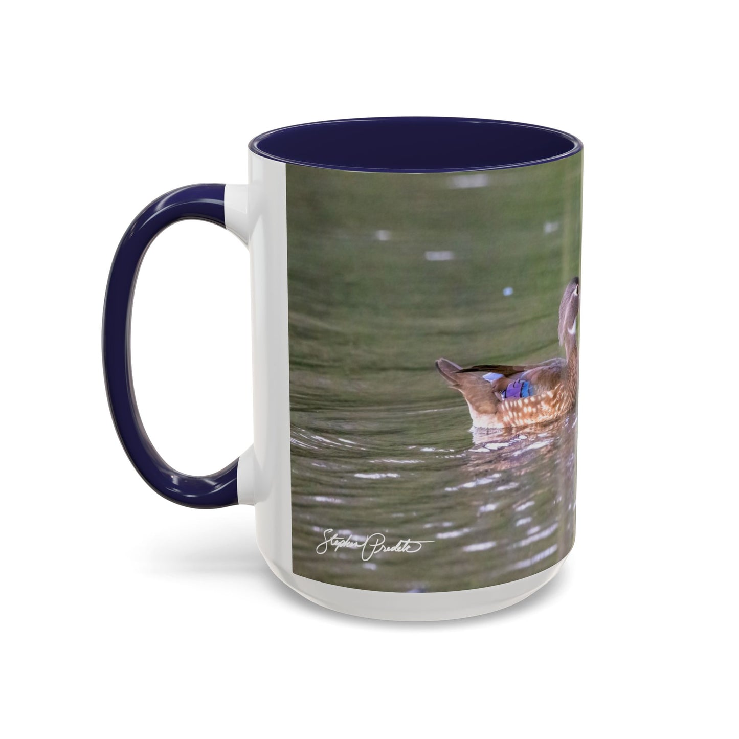 Accent Coffee Mug (11oz, 15oz) -- Wood Ducks Kissing