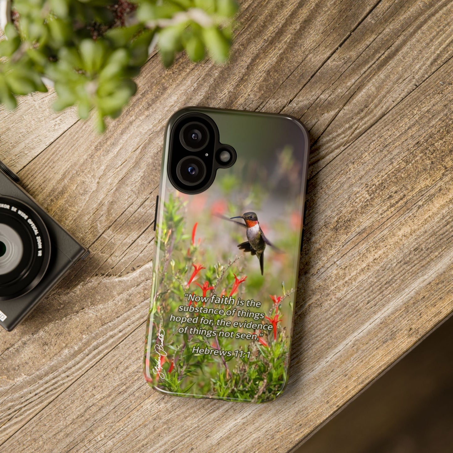 Phone Tough Case -- Heb. 11:1 -- Ruby-throated Hummingbird