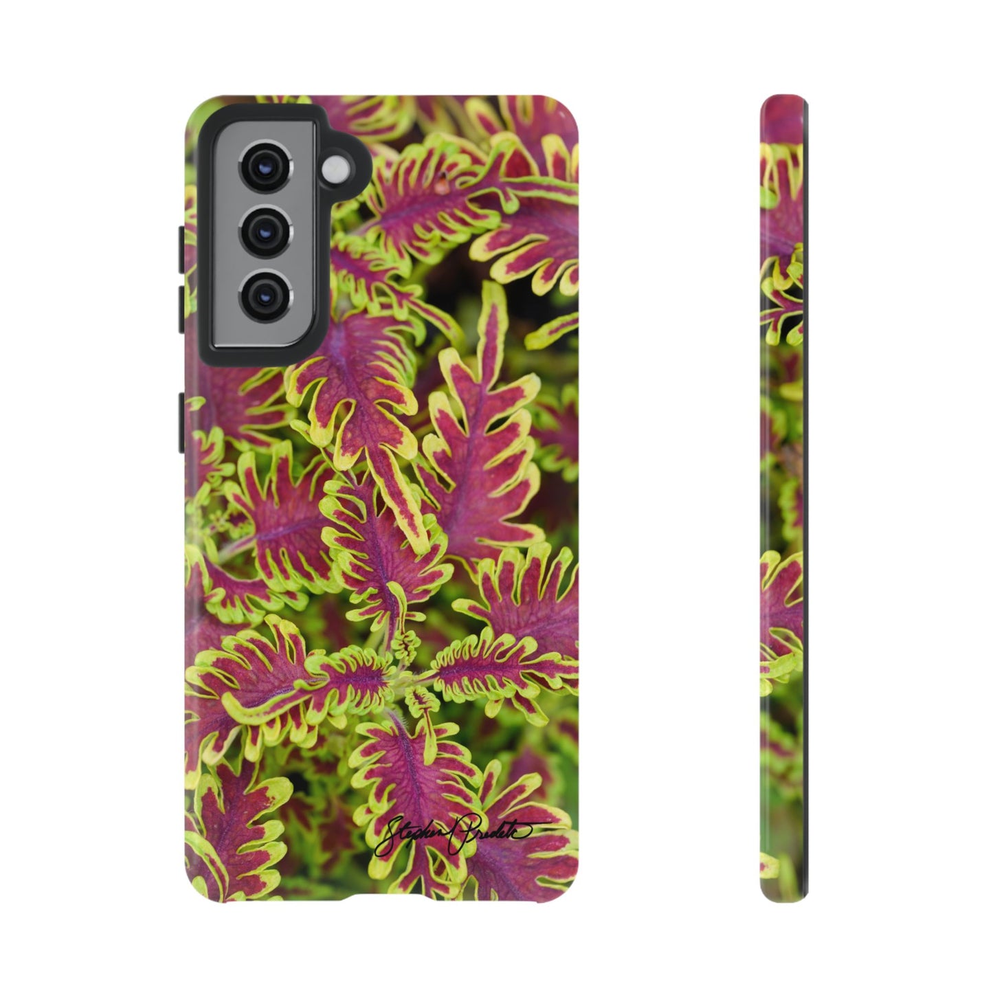Phone Tough Case — Vibrant Variegated Botanical Design with Coleus Leaves