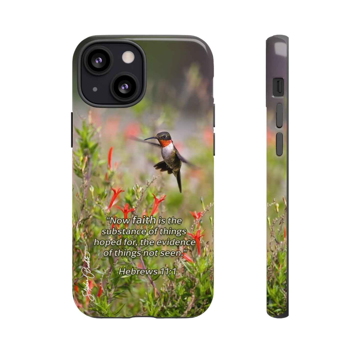 Phone Tough Case -- Heb. 11:1 -- Ruby-throated Hummingbird