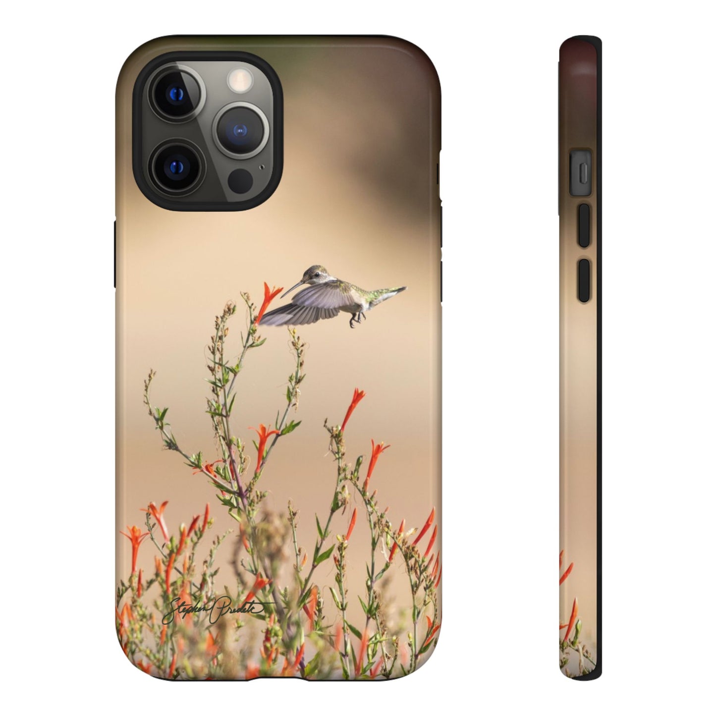 Phone Tough Case -- Hummingbird at Red Flowers