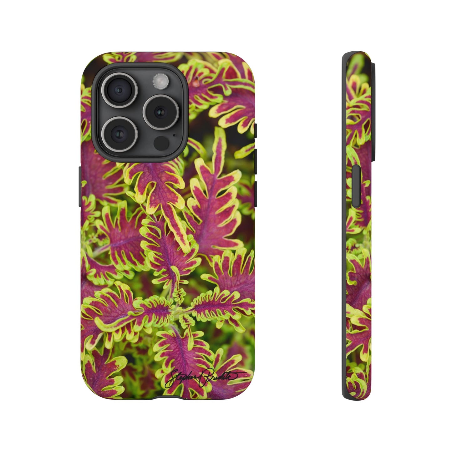 Phone Tough Case — Vibrant Variegated Botanical Design with Coleus Leaves