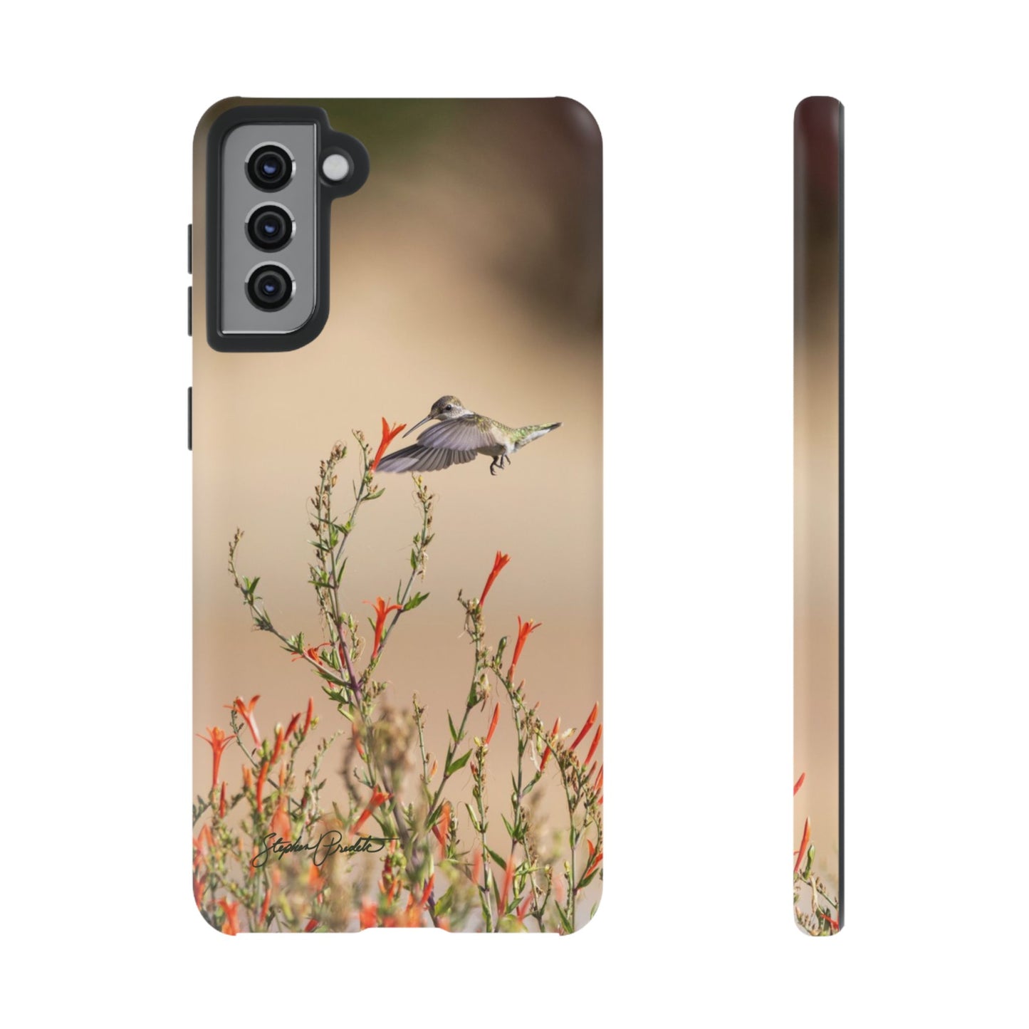 Phone Tough Case -- Hummingbird at Red Flowers