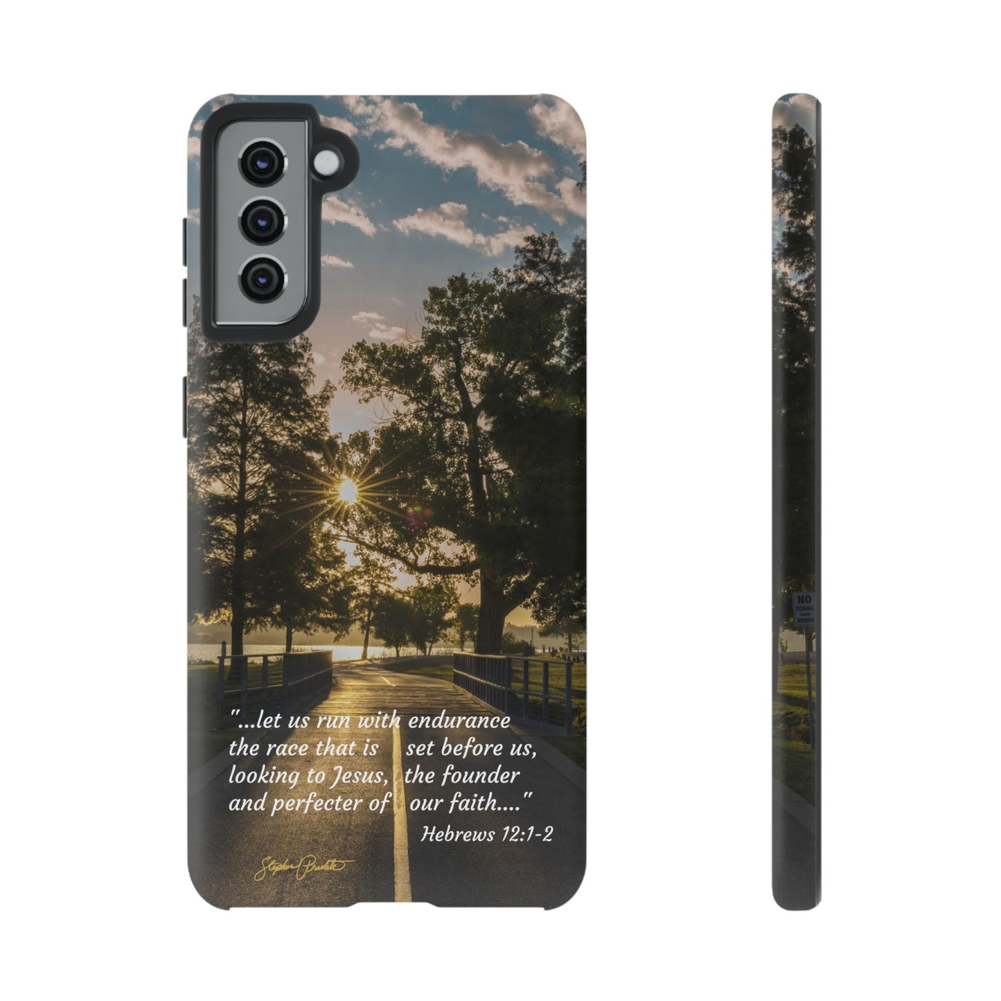 Phone Tough Case -- Heb. 12:1-2 -- Sunrise on the Running Path at White Rock Lake