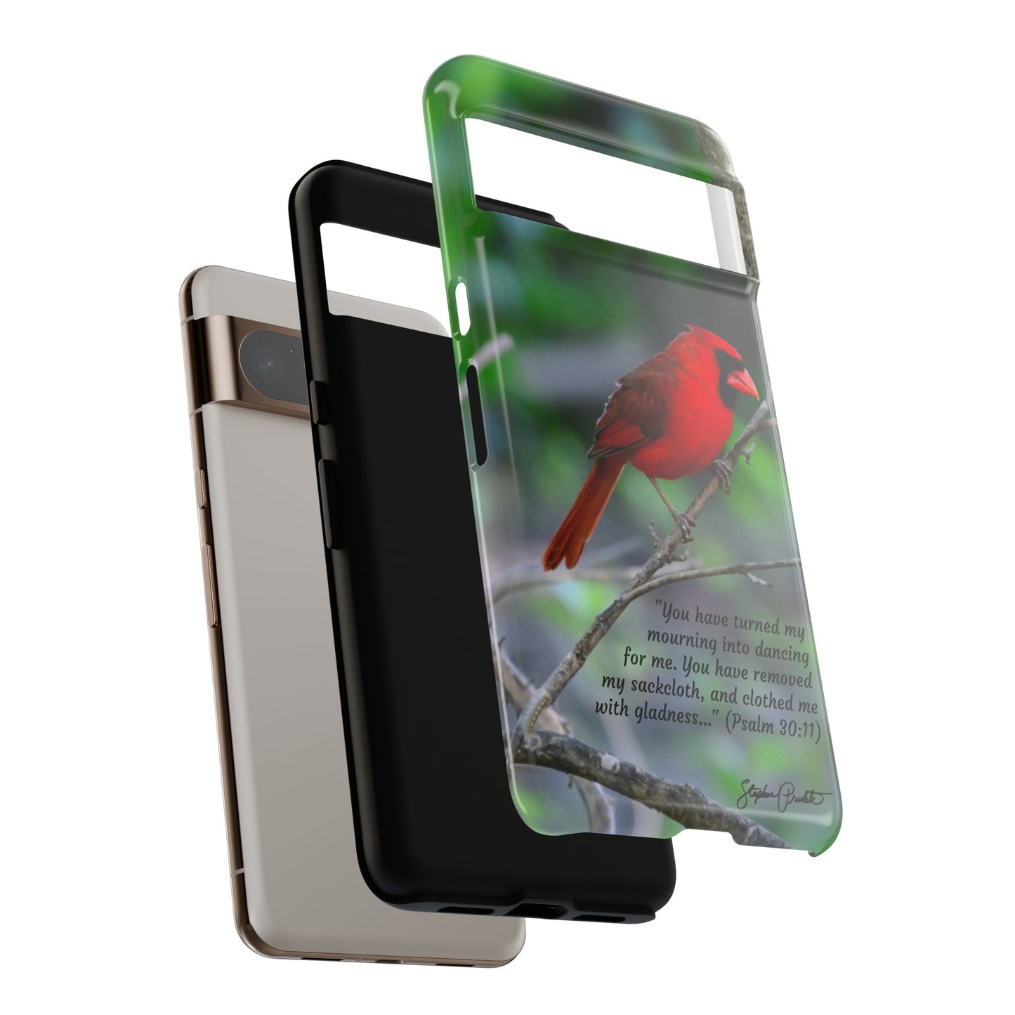 Phone Tough Case - Northern Cardinal 2 with Verse Psalm 30:11