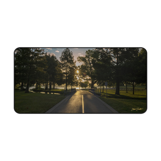 Desk Mat -- Sunrise on White Rock Lake Path