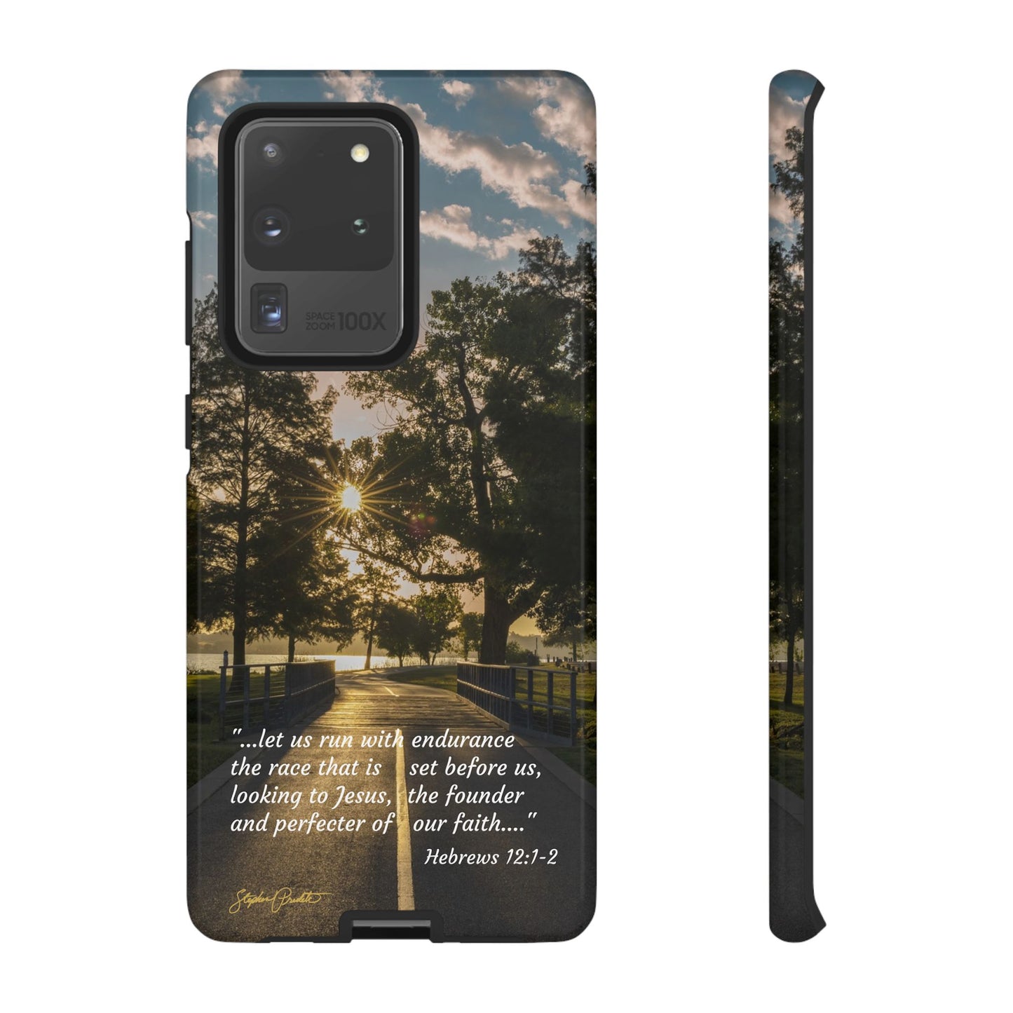 Phone Tough Case -- Heb. 12:1-2 -- Sunrise on the Running Path at White Rock Lake