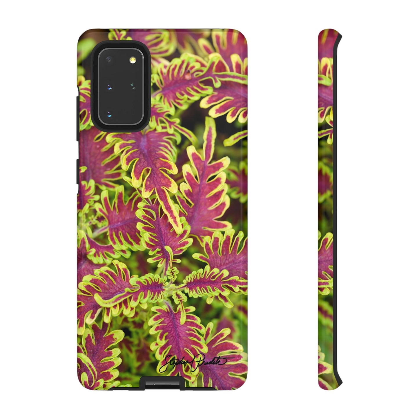 Phone Tough Case — Vibrant Variegated Botanical Design with Coleus Leaves