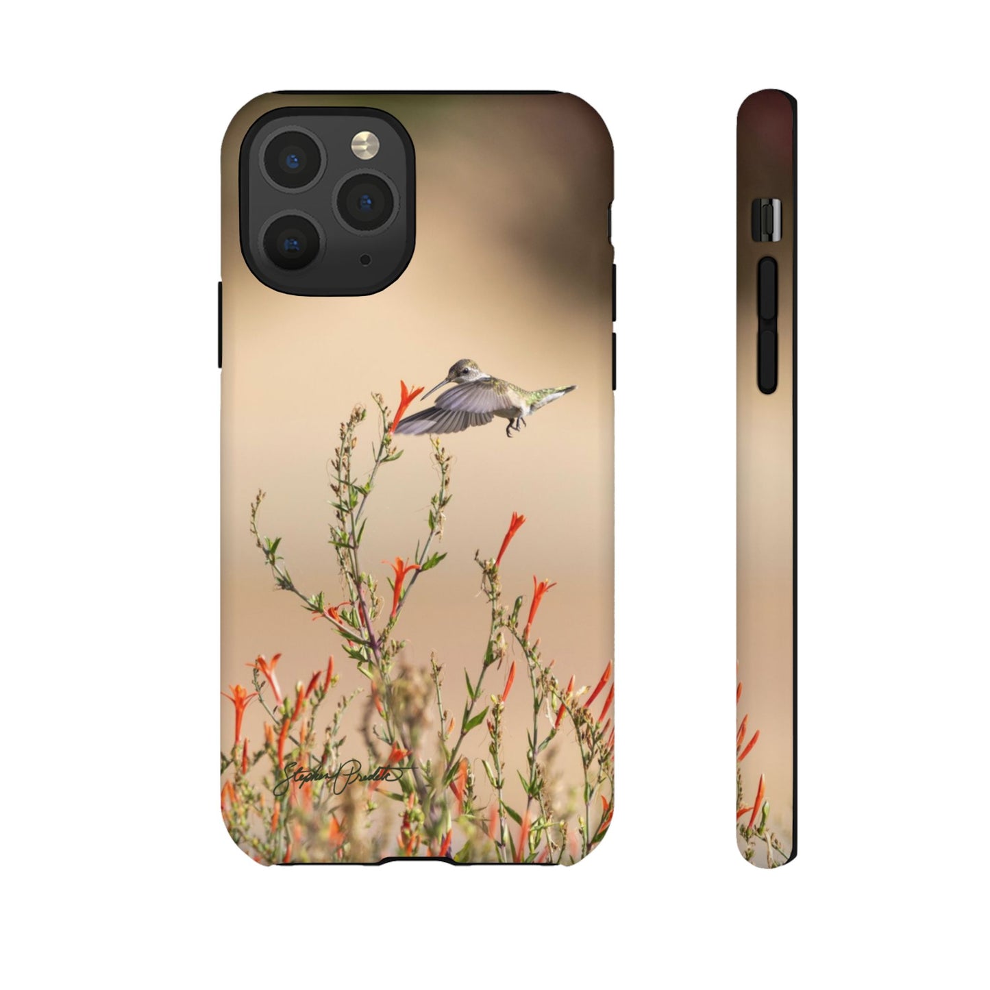 Phone Tough Case -- Hummingbird at Red Flowers