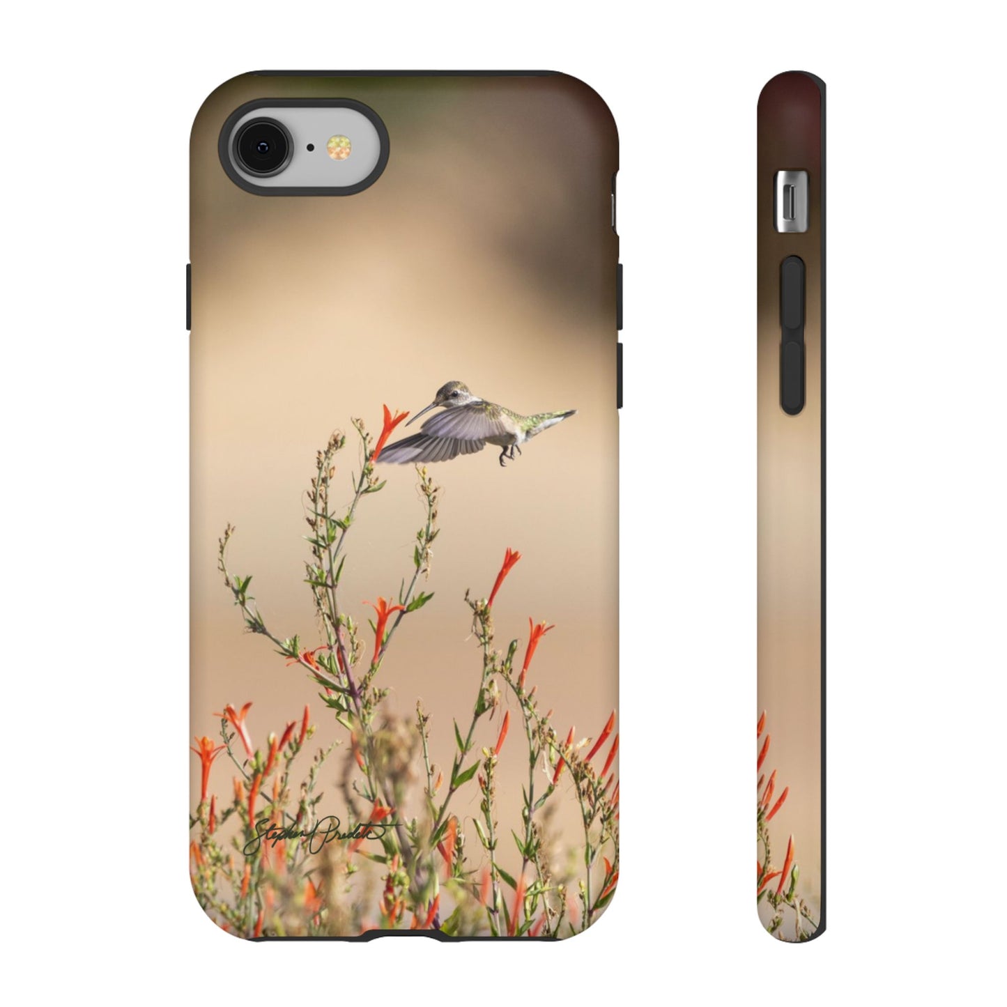Phone Tough Case -- Hummingbird at Red Flowers