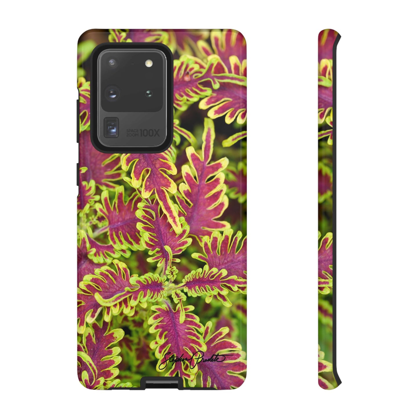 Phone Tough Case — Vibrant Variegated Botanical Design with Coleus Leaves