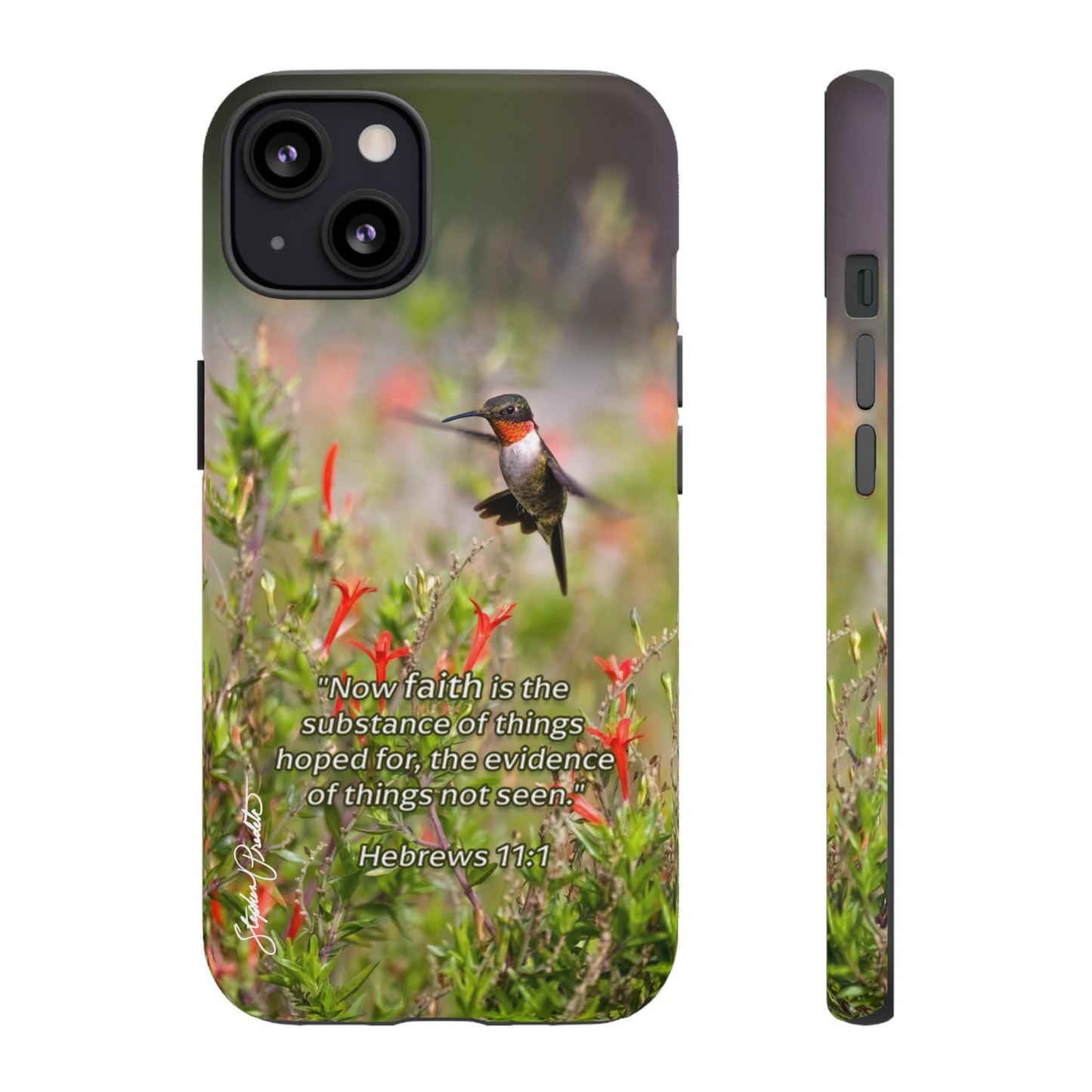 Phone Tough Case -- Heb. 11:1 -- Ruby-throated Hummingbird