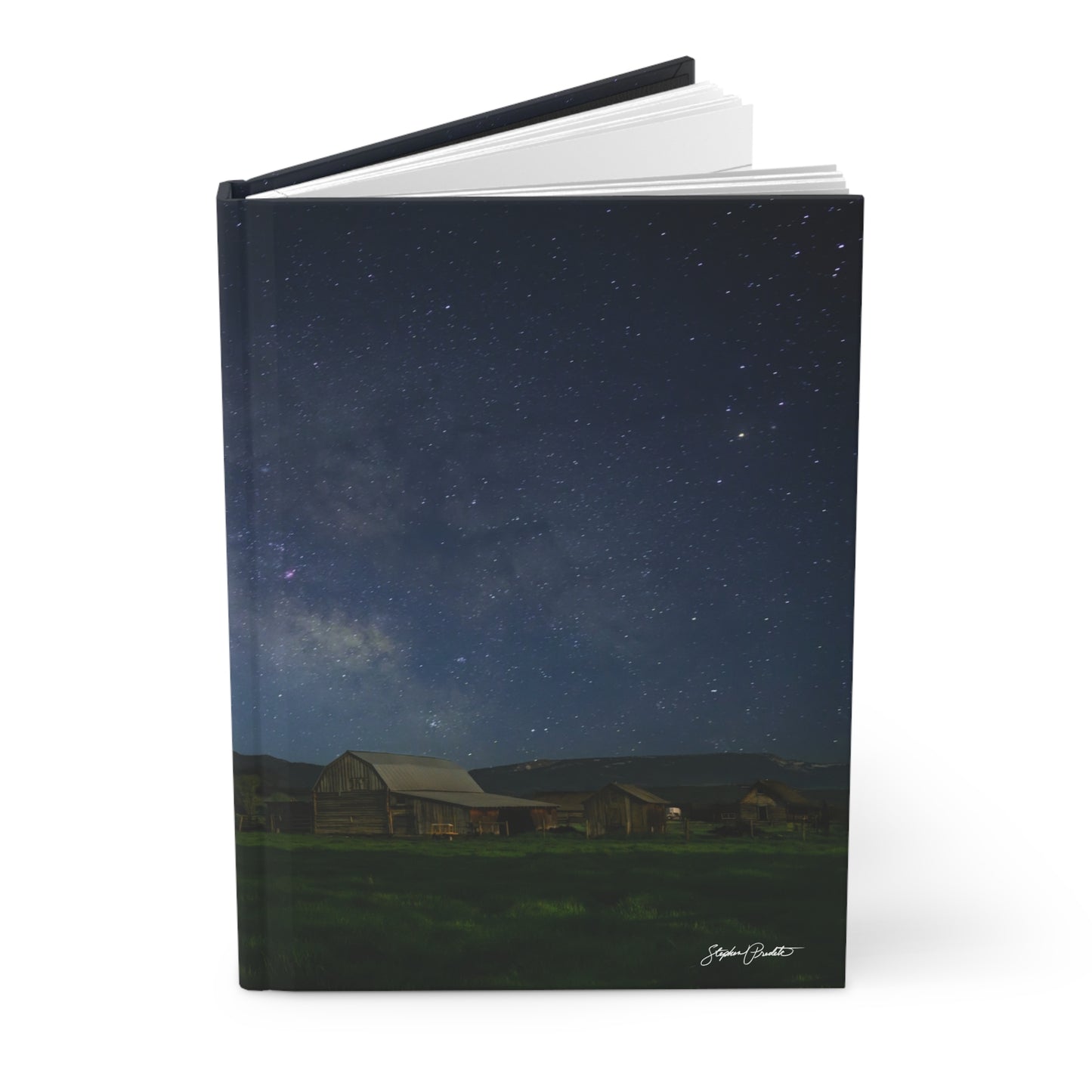 Hardcover Journal (Matte Finish) – Psalm 8:3-5 Milky Way Starry Night Farm — Writing Notebook