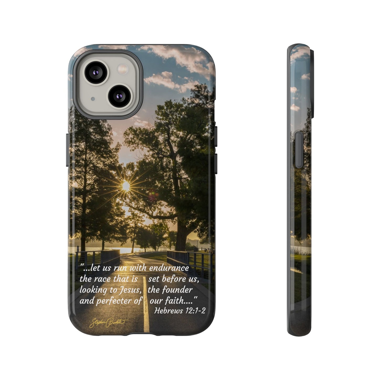 Phone Tough Case -- Heb. 12:1-2 -- Sunrise on the Running Path at White Rock Lake