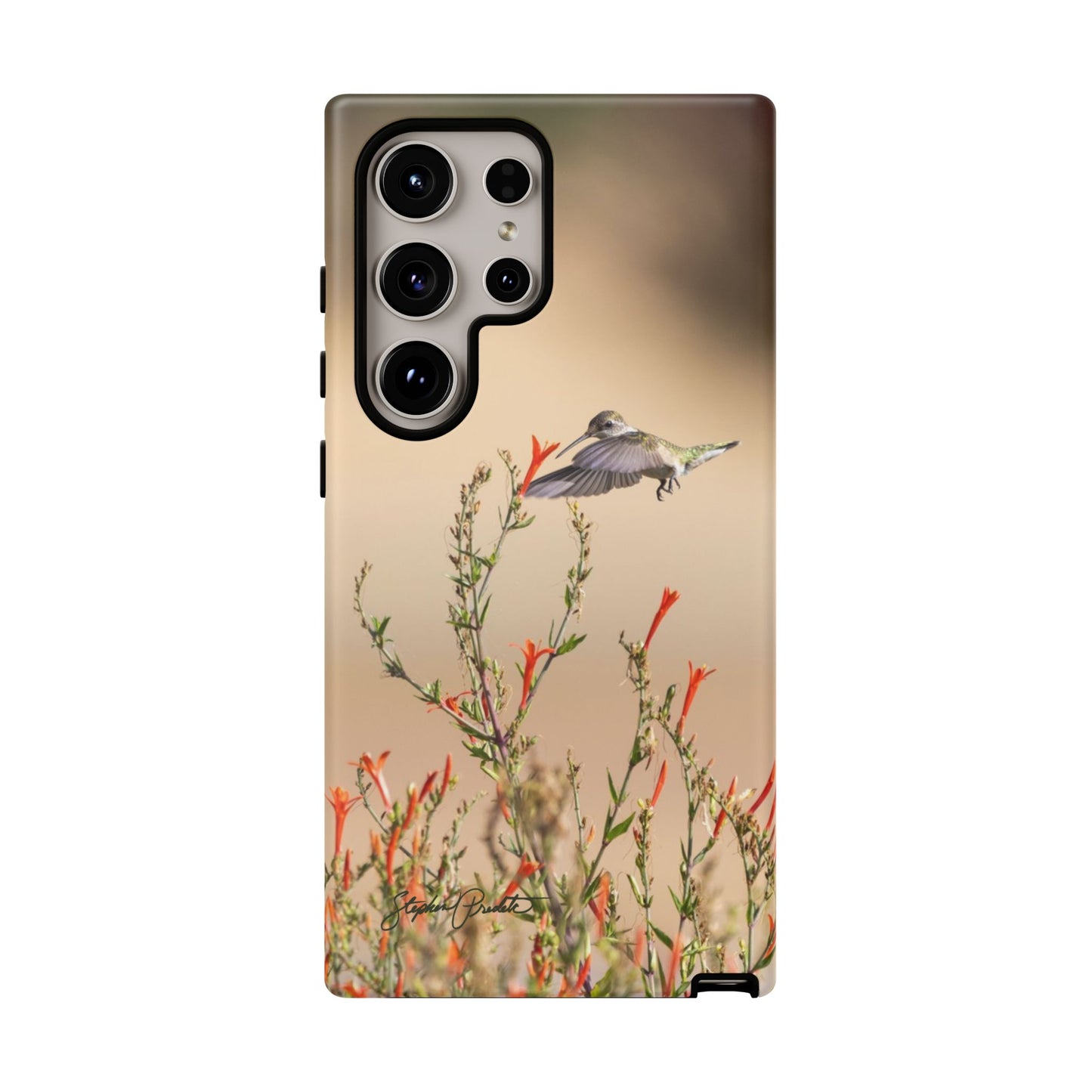 Phone Tough Case -- Hummingbird at Red Flowers