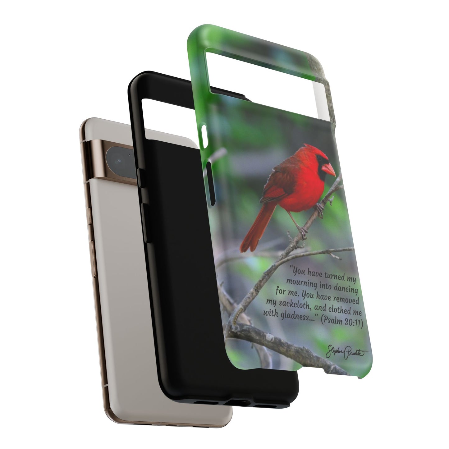 Phone Tough Case - Northern Cardinal 2 with Verse Psalm 30:11