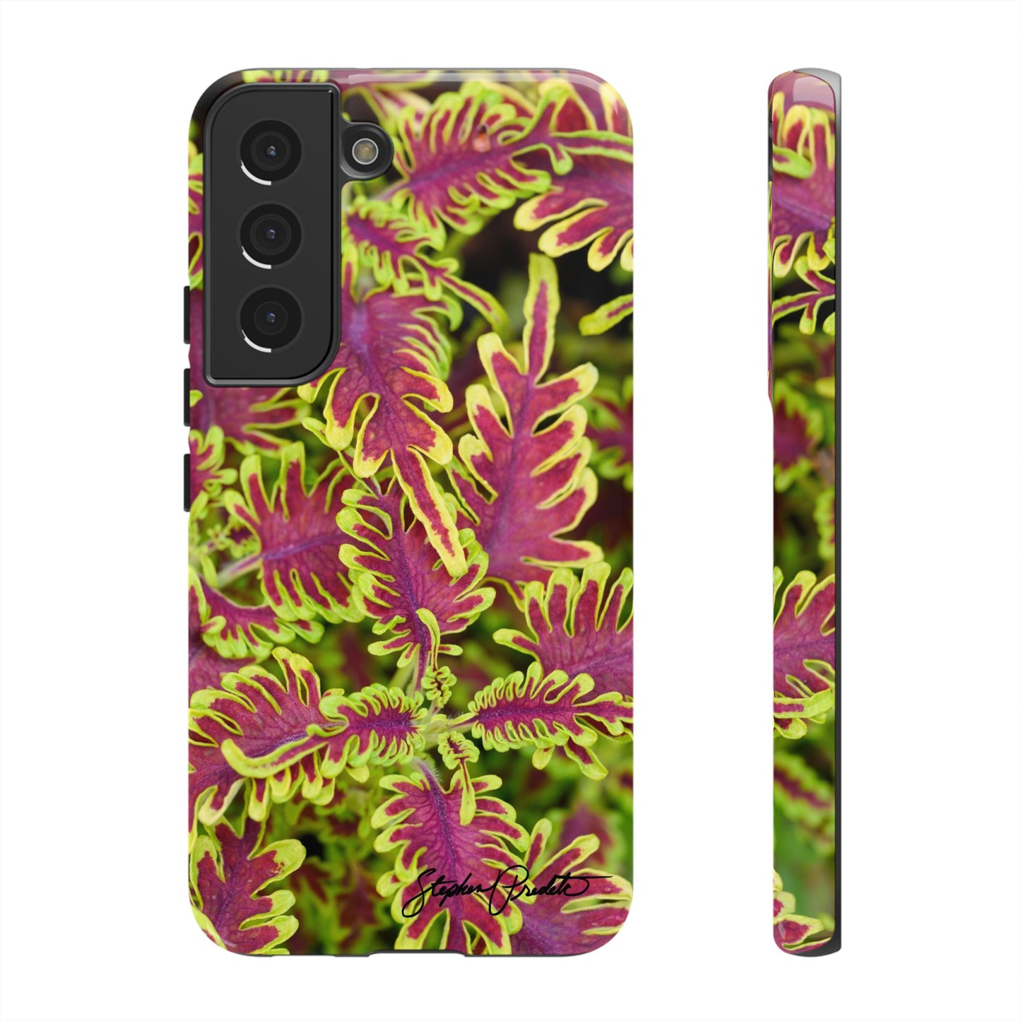 Phone Tough Case — Vibrant Variegated Botanical Design with Coleus Leaves