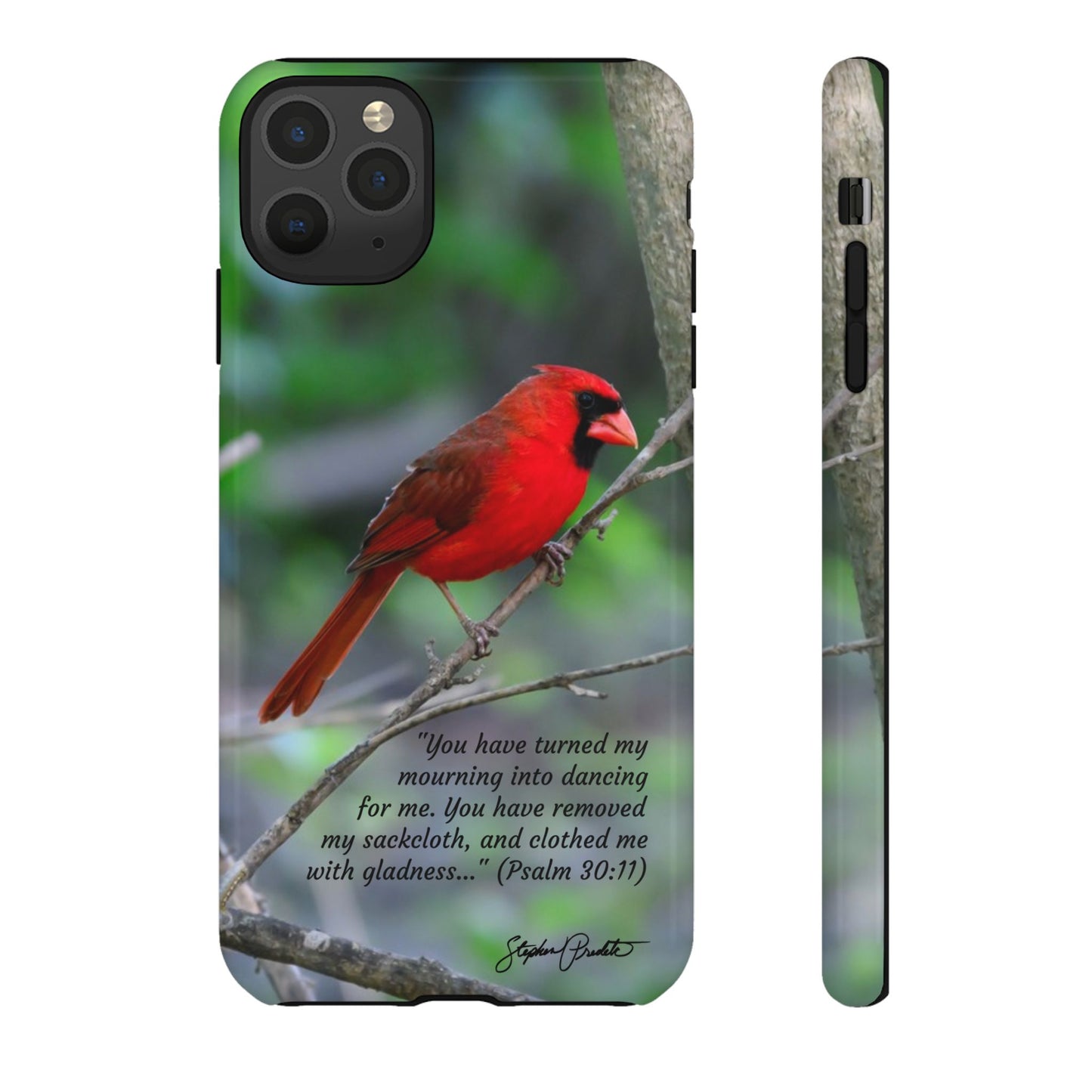Phone Tough Case - Northern Cardinal 2 with Verse Psalm 30:11