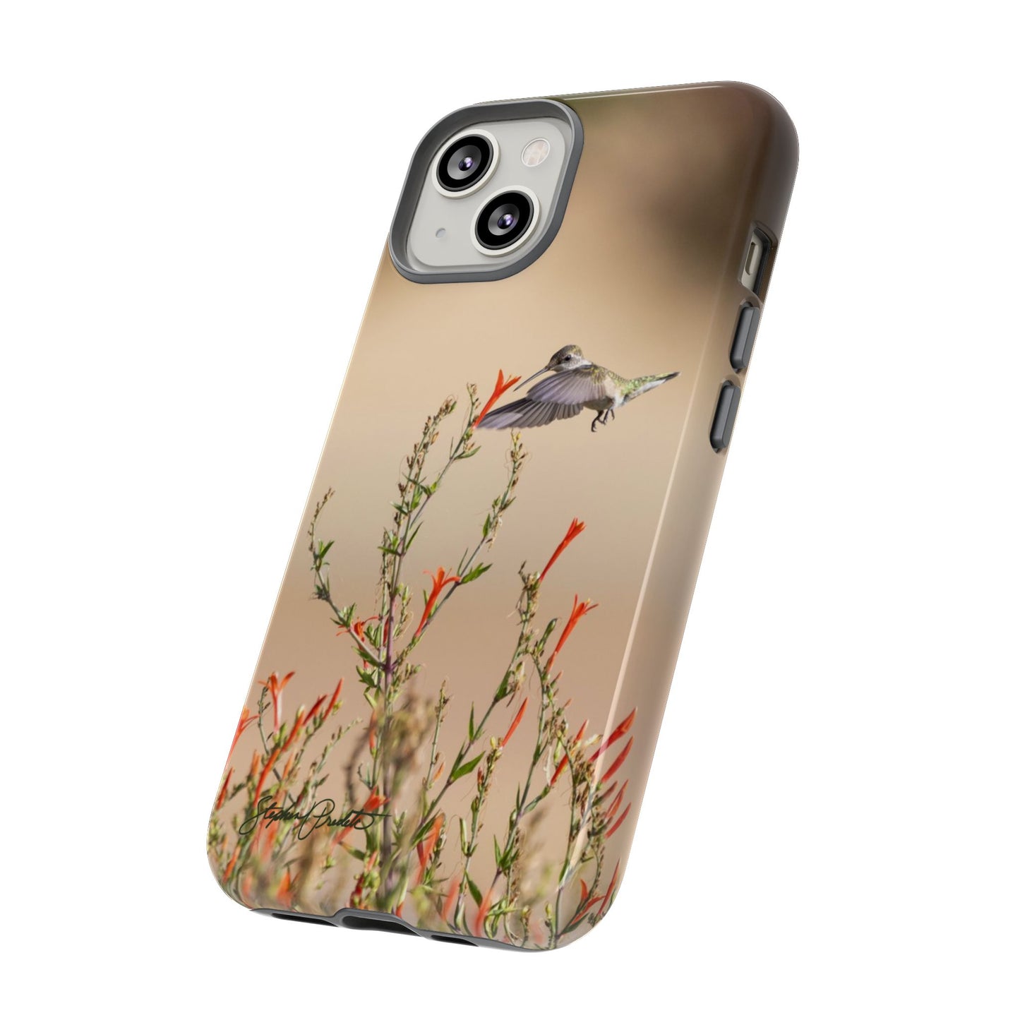 Phone Tough Case -- Hummingbird at Red Flowers