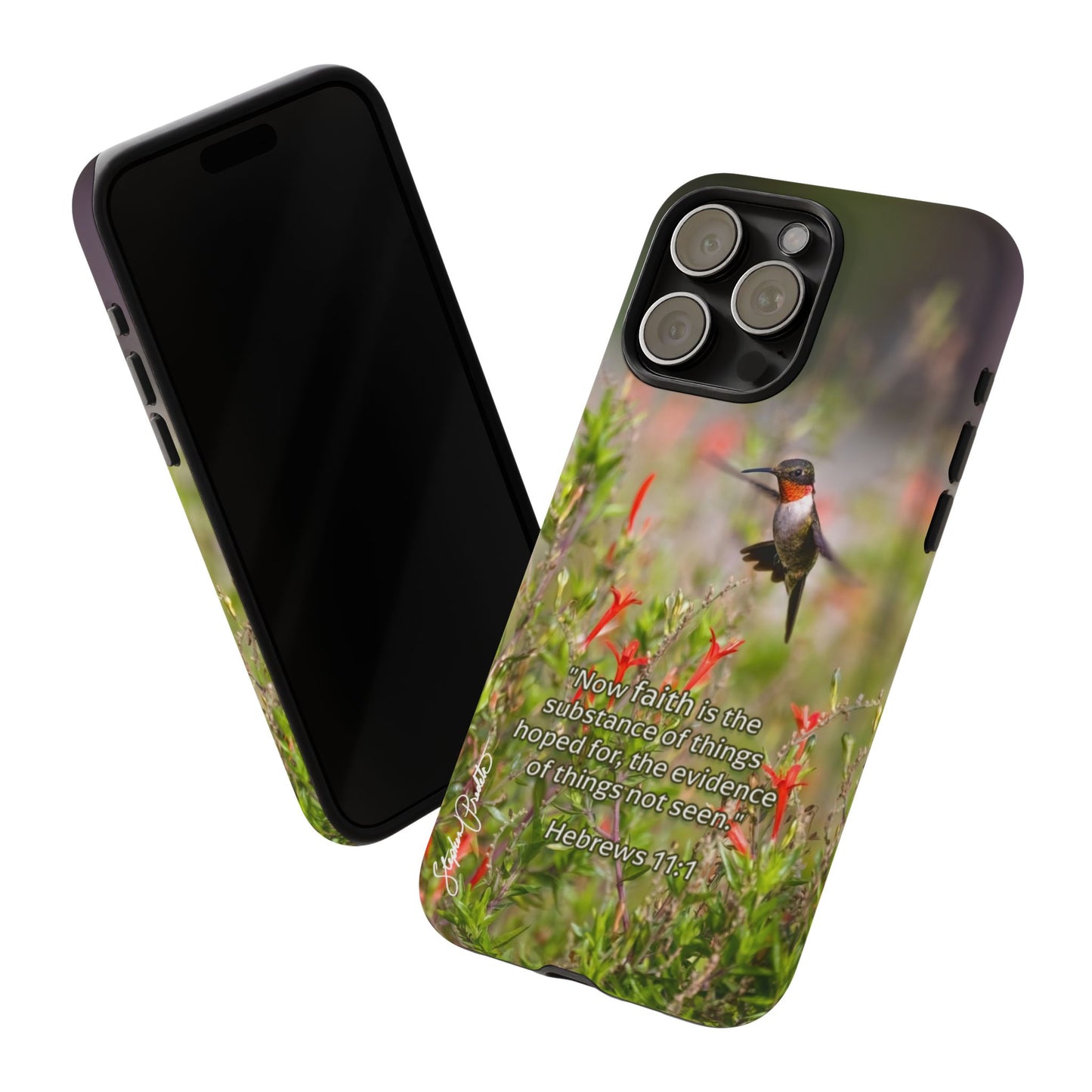 Phone Tough Case -- Heb. 11:1 -- Ruby-throated Hummingbird