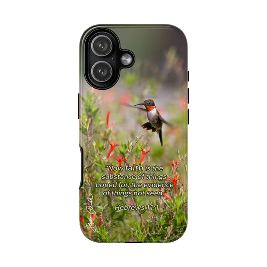Phone Tough Case -- Heb. 11:1 -- Ruby-throated Hummingbird