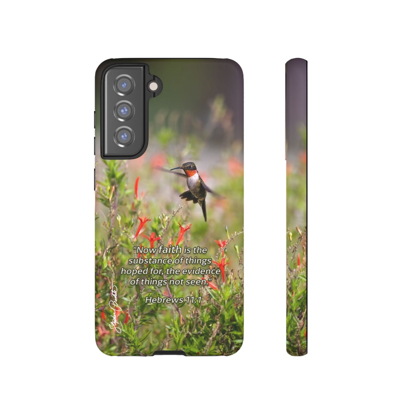 Phone Tough Case -- Heb. 11:1 -- Ruby-throated Hummingbird