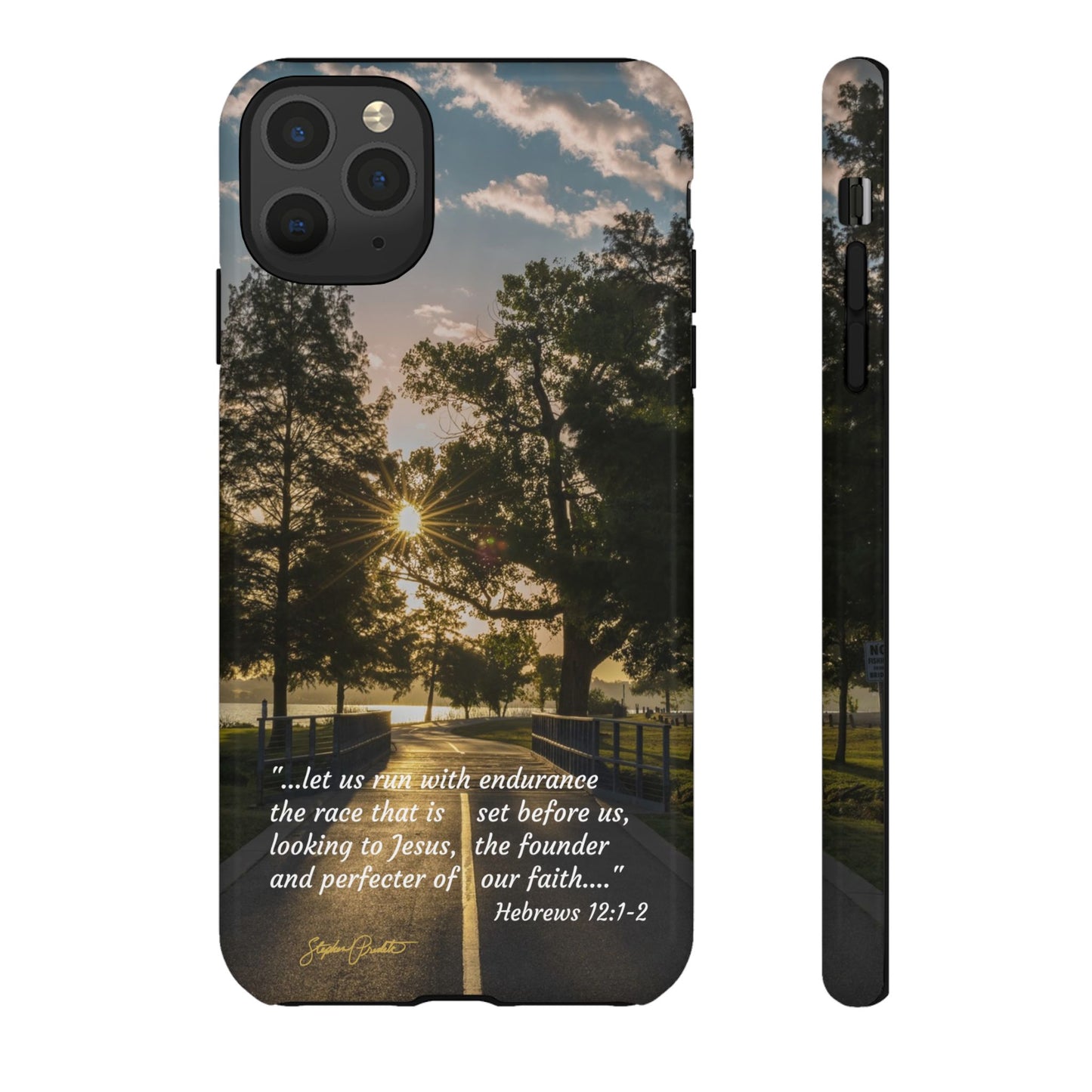 Phone Tough Case -- Heb. 12:1-2 -- Sunrise on the Running Path at White Rock Lake