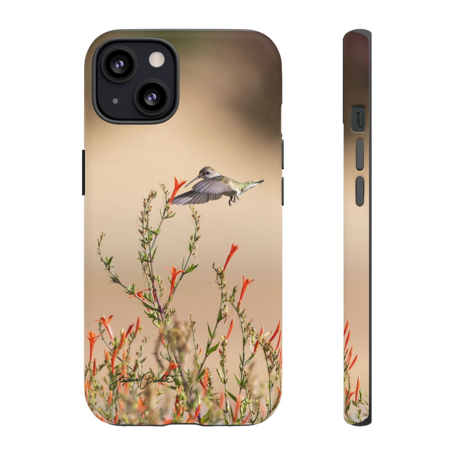 Phone Tough Case -- Hummingbird at Red Flowers