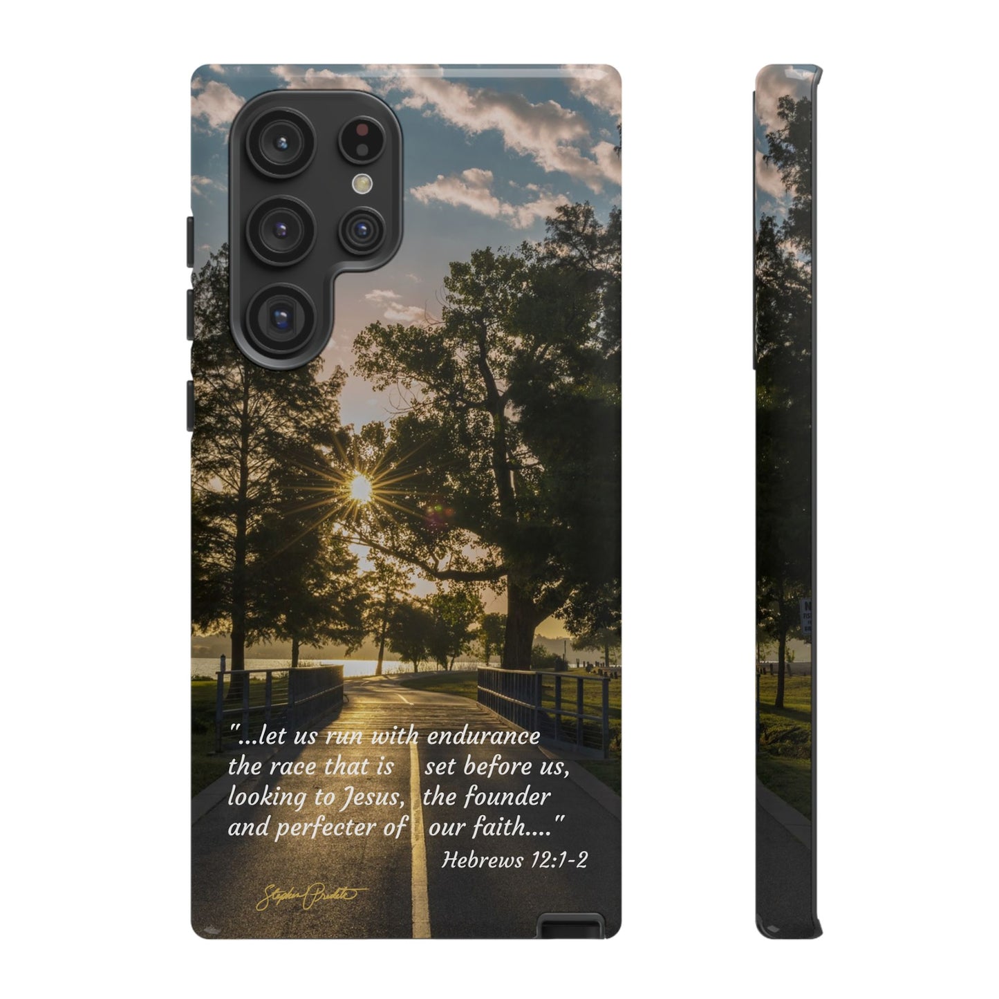 Phone Tough Case -- Heb. 12:1-2 -- Sunrise on the Running Path at White Rock Lake