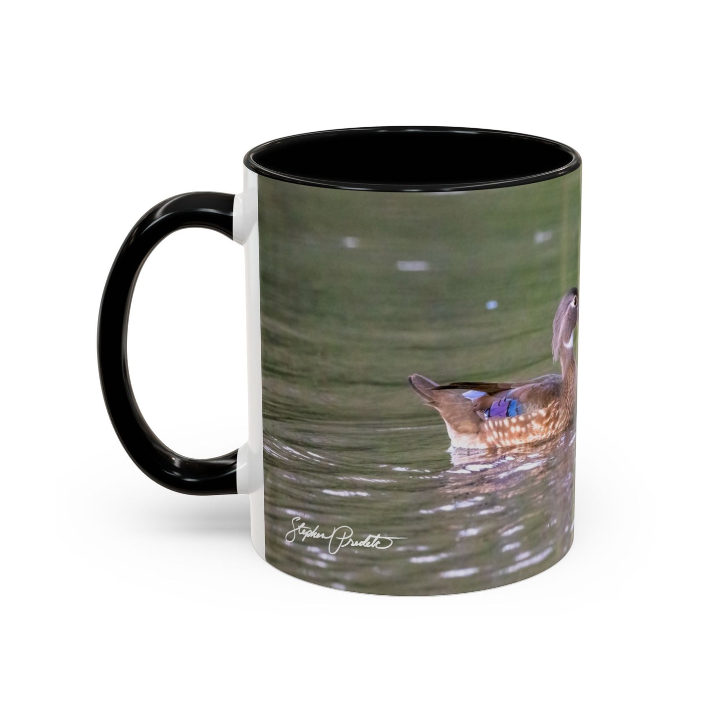 Accent Coffee Mug (11oz, 15oz) -- Wood Ducks Kissing