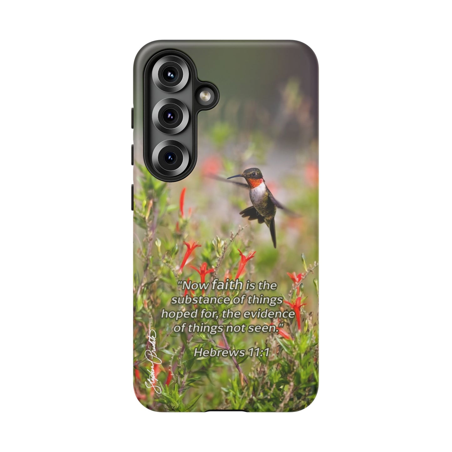 Phone Tough Case -- Heb. 11:1 -- Ruby-throated Hummingbird