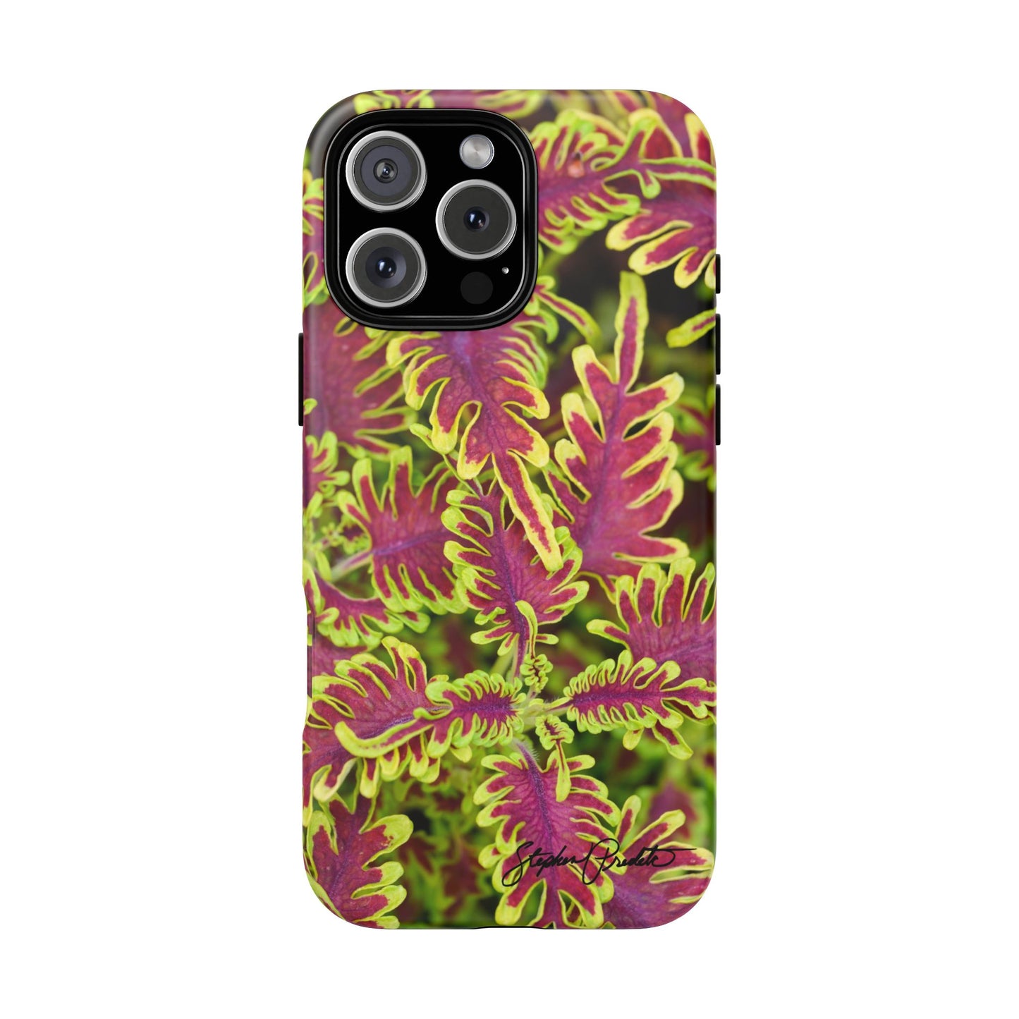 Phone Tough Case — Vibrant Variegated Botanical Design with Coleus Leaves