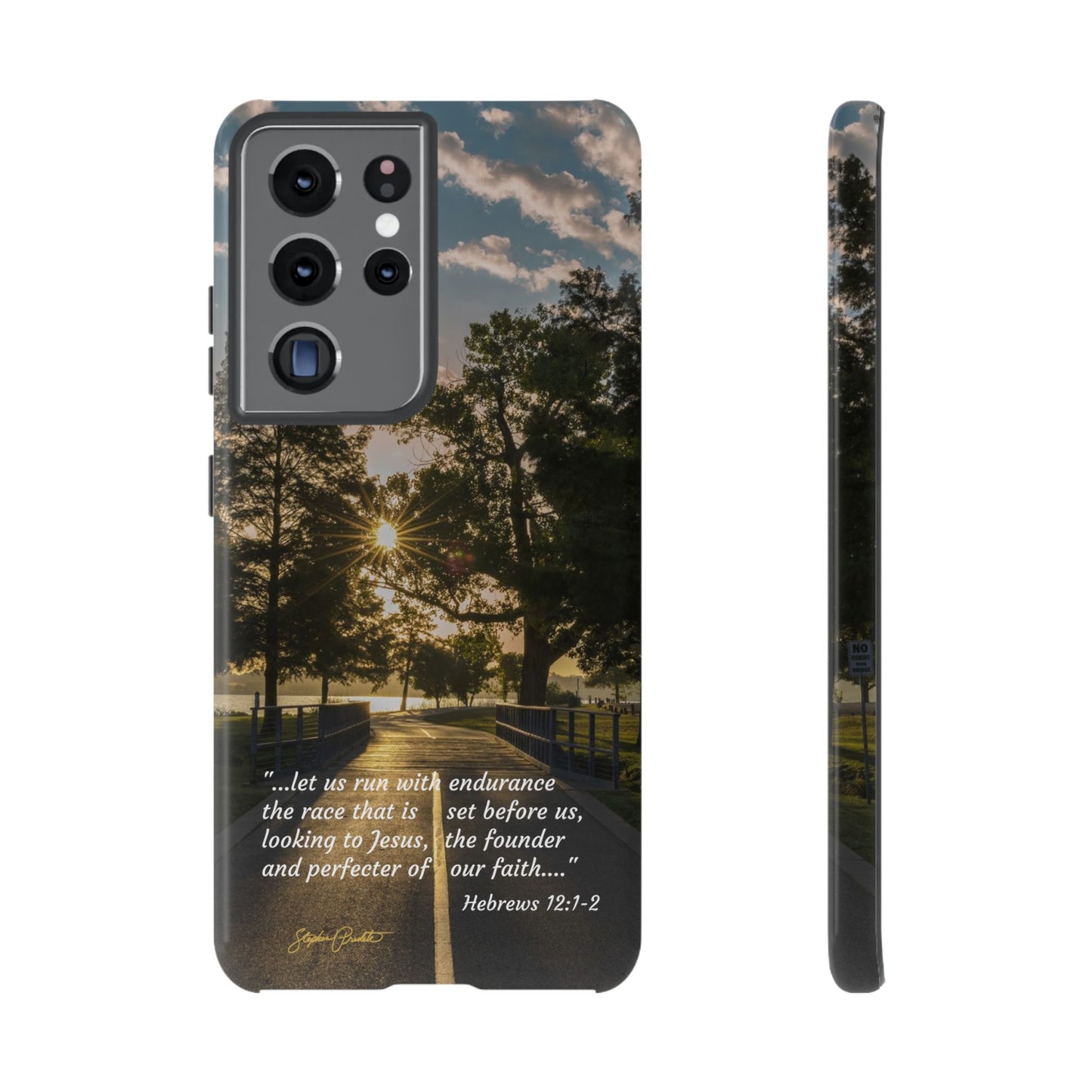 Phone Tough Case -- Heb. 12:1-2 -- Sunrise on the Running Path at White Rock Lake