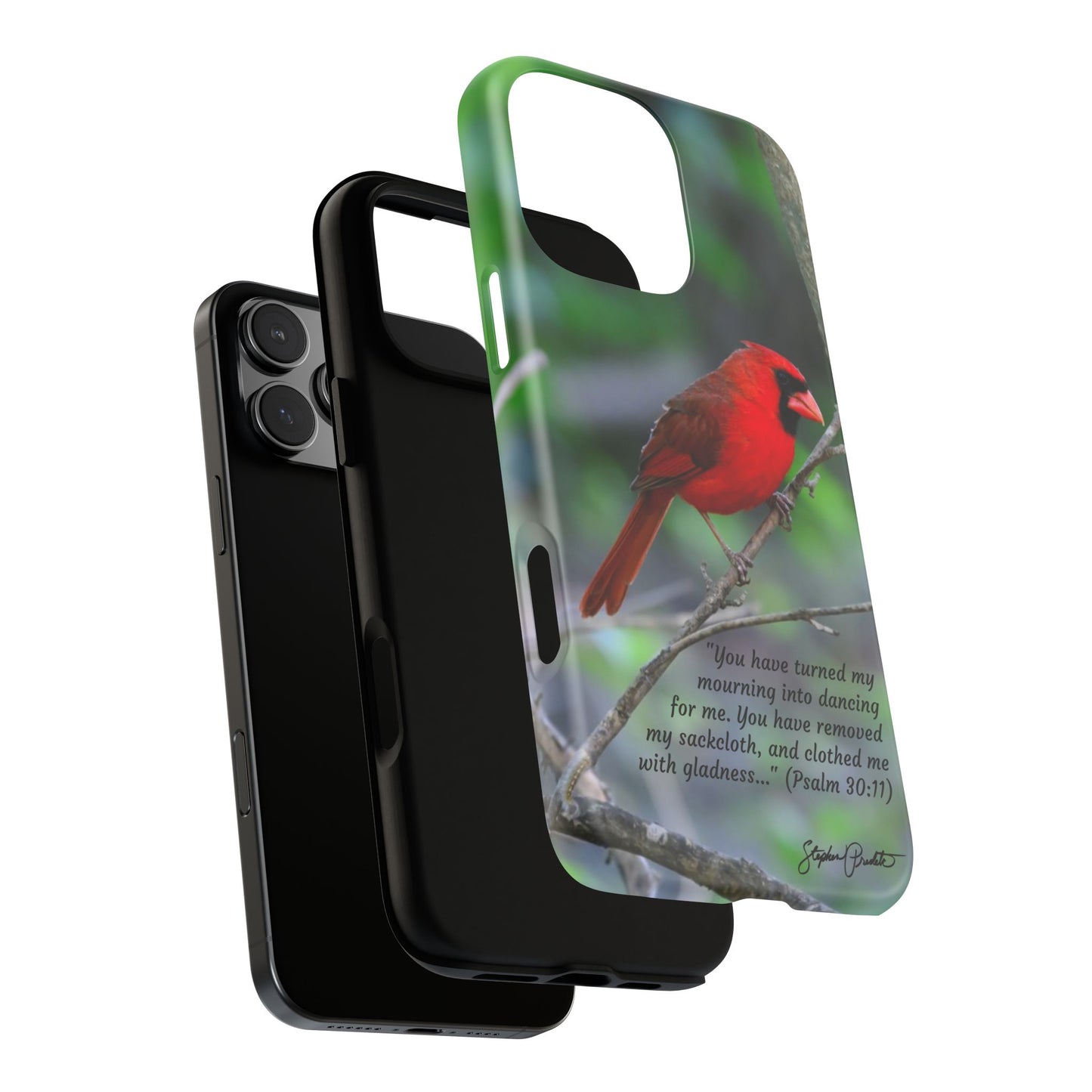 Phone Tough Case - Northern Cardinal 2 with Verse Psalm 30:11