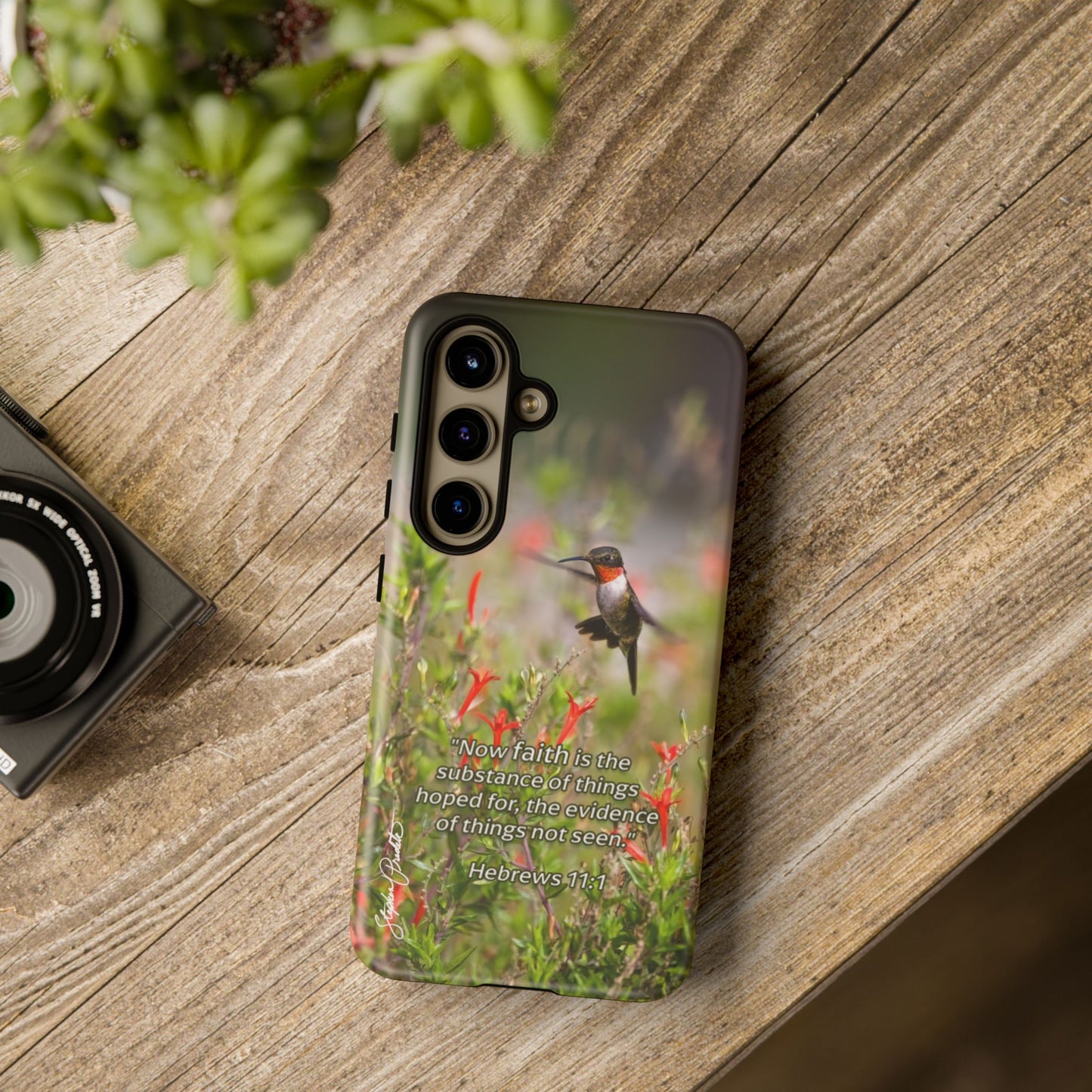 Phone Tough Case -- Heb. 11:1 -- Ruby-throated Hummingbird