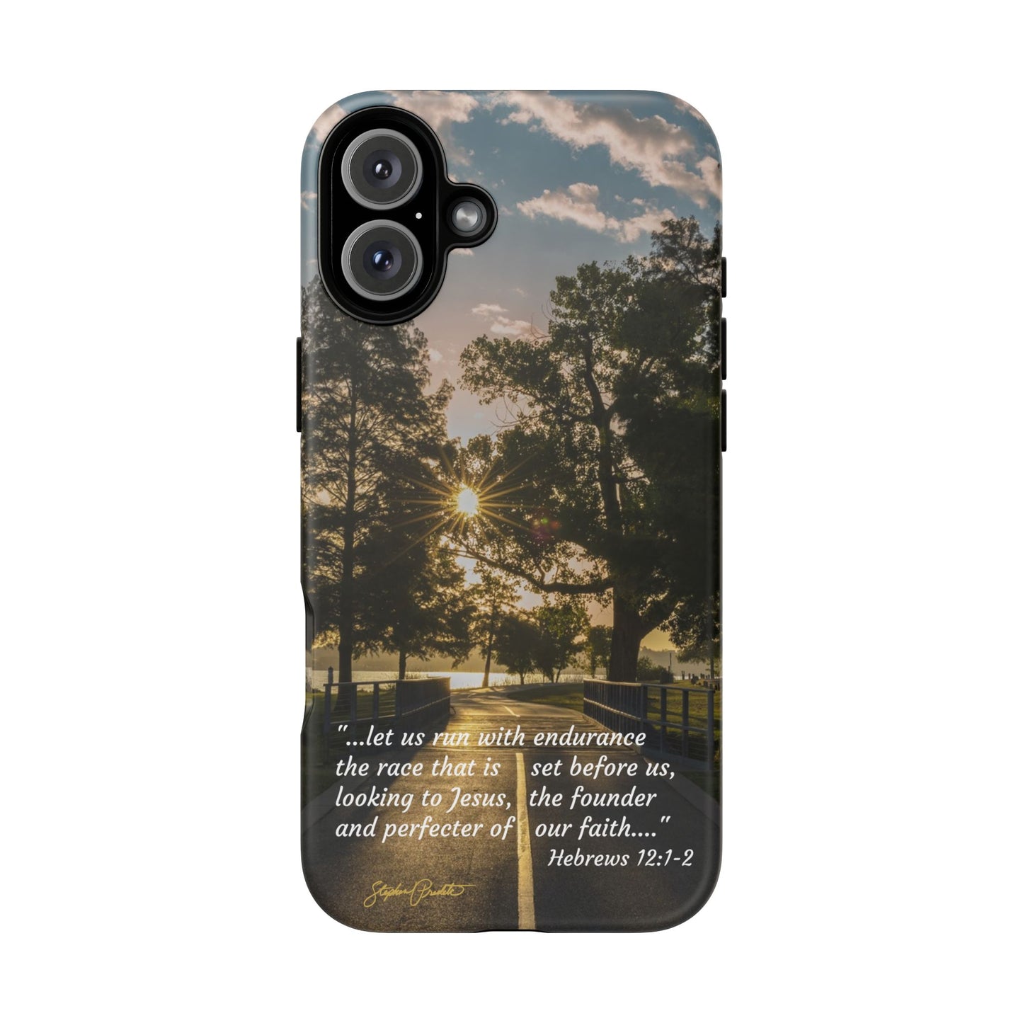 Phone Tough Case -- Heb. 12:1-2 -- Sunrise on the Running Path at White Rock Lake