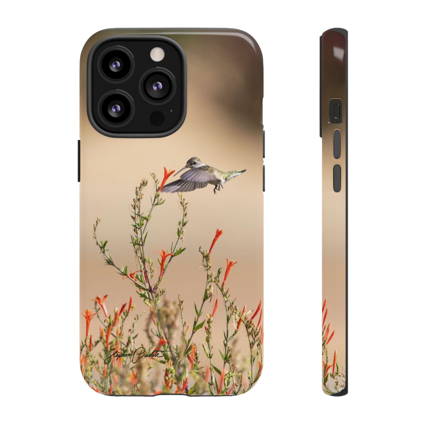Phone Tough Case -- Hummingbird at Red Flowers