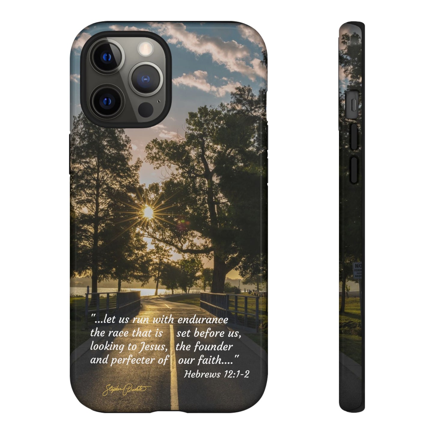 Phone Tough Case -- Heb. 12:1-2 -- Sunrise on the Running Path at White Rock Lake