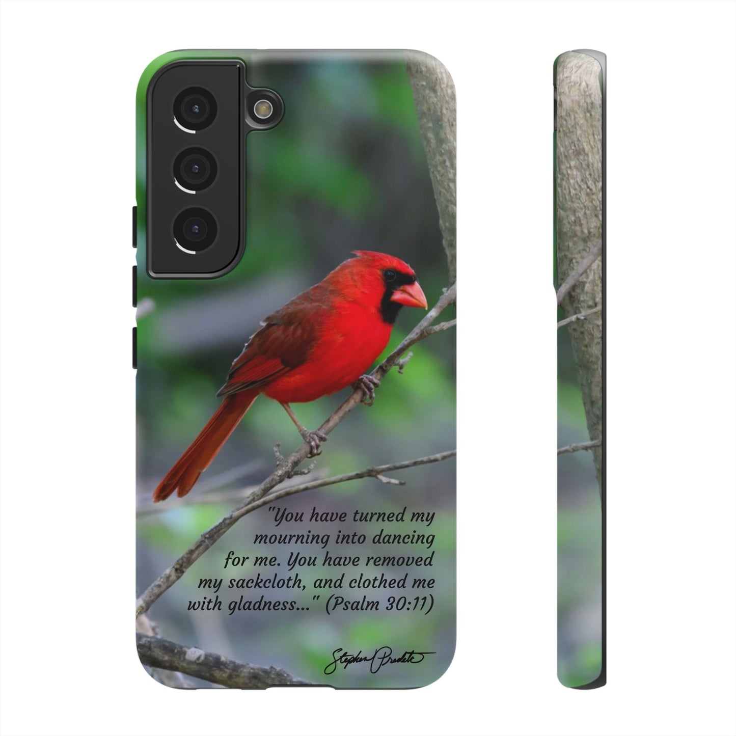 Phone Tough Case - Northern Cardinal 2 with Verse Psalm 30:11