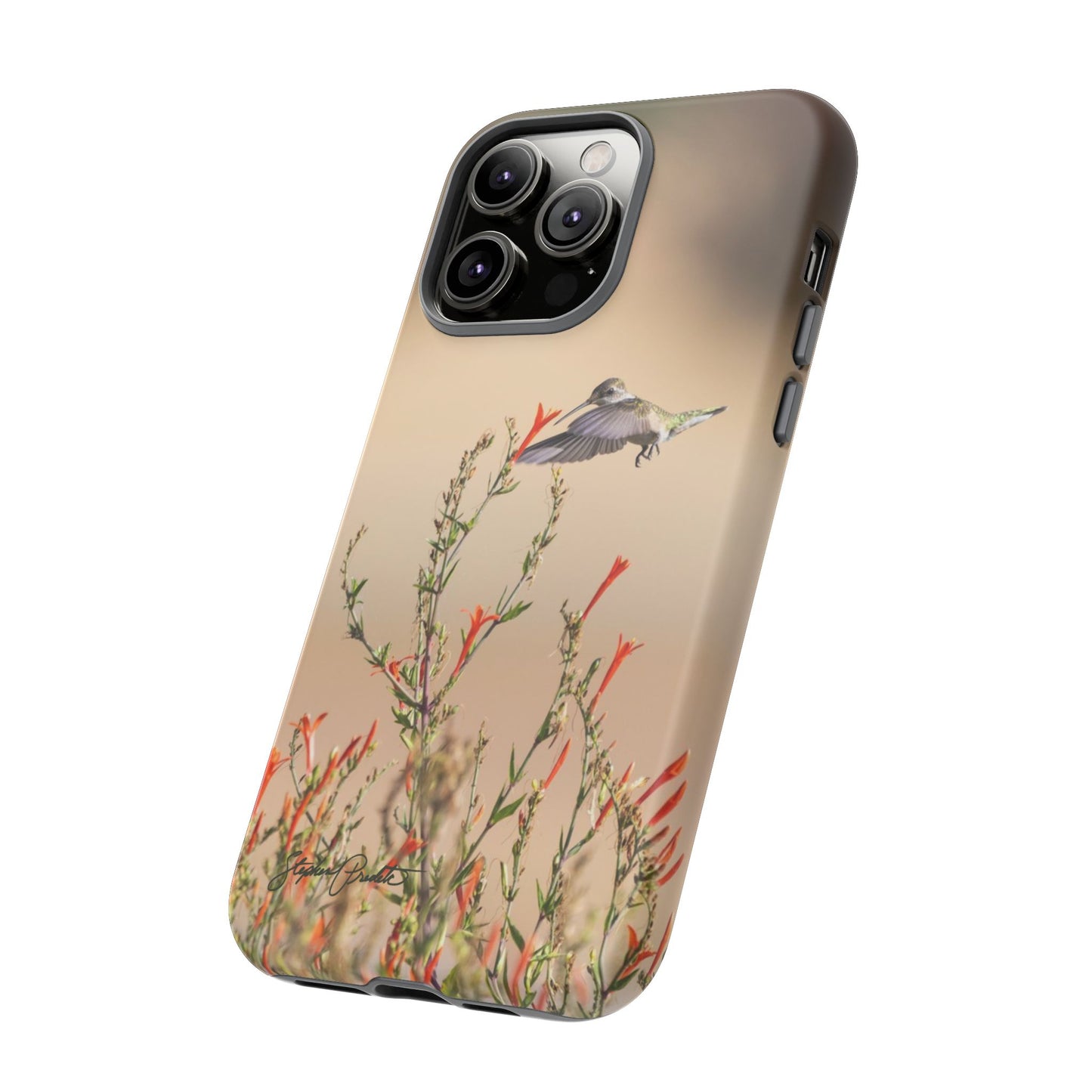 Phone Tough Case -- Hummingbird at Red Flowers
