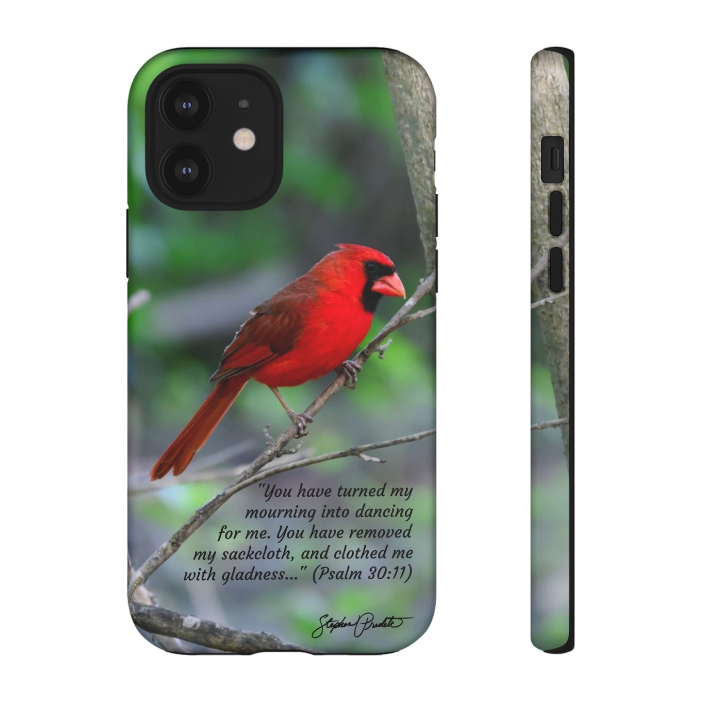 Phone Tough Case - Northern Cardinal 2 with Verse Psalm 30:11