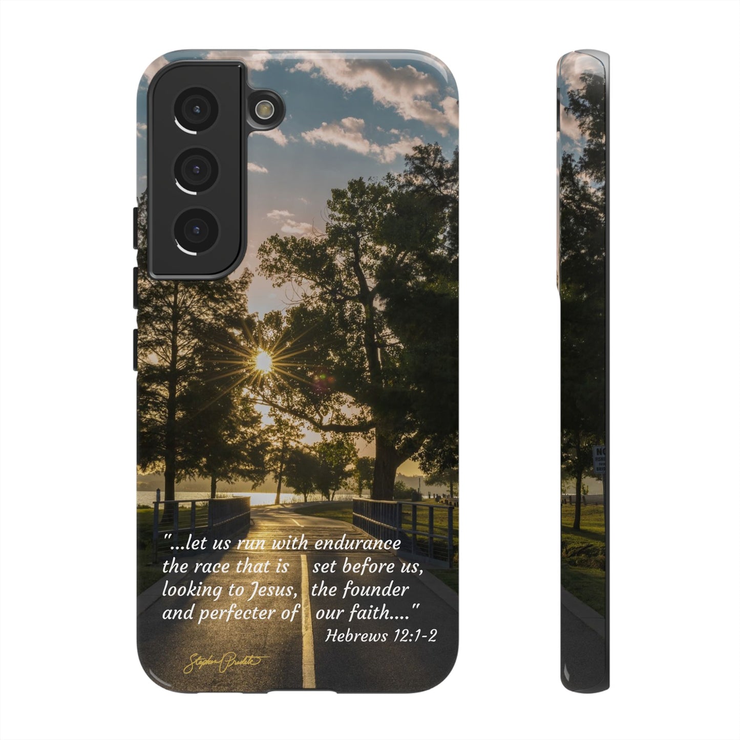 Phone Tough Case -- Heb. 12:1-2 -- Sunrise on the Running Path at White Rock Lake