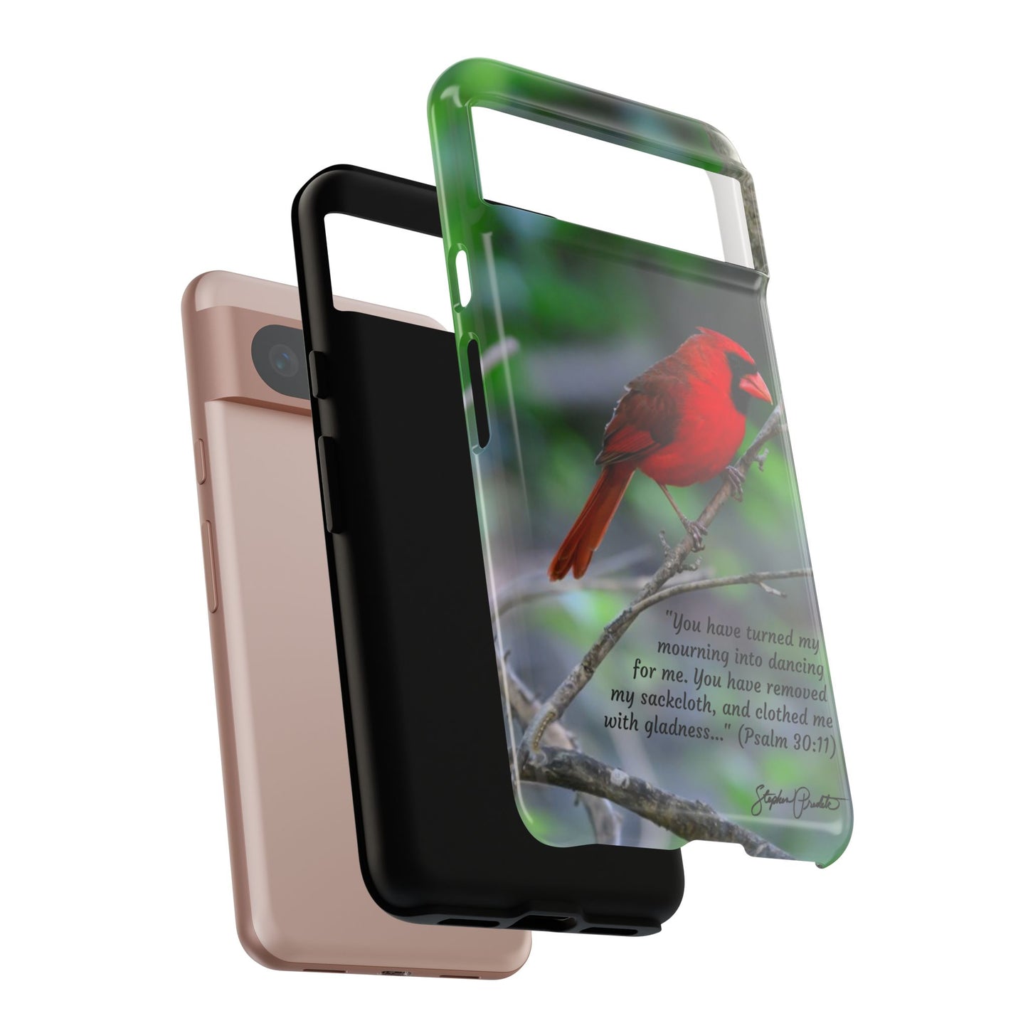 Phone Tough Case - Northern Cardinal 2 with Verse Psalm 30:11