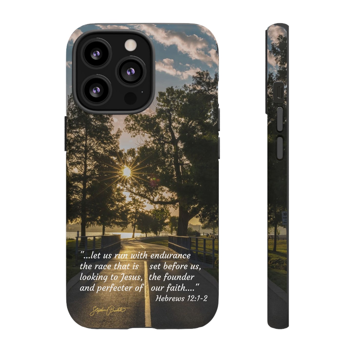 Phone Tough Case -- Heb. 12:1-2 -- Sunrise on the Running Path at White Rock Lake