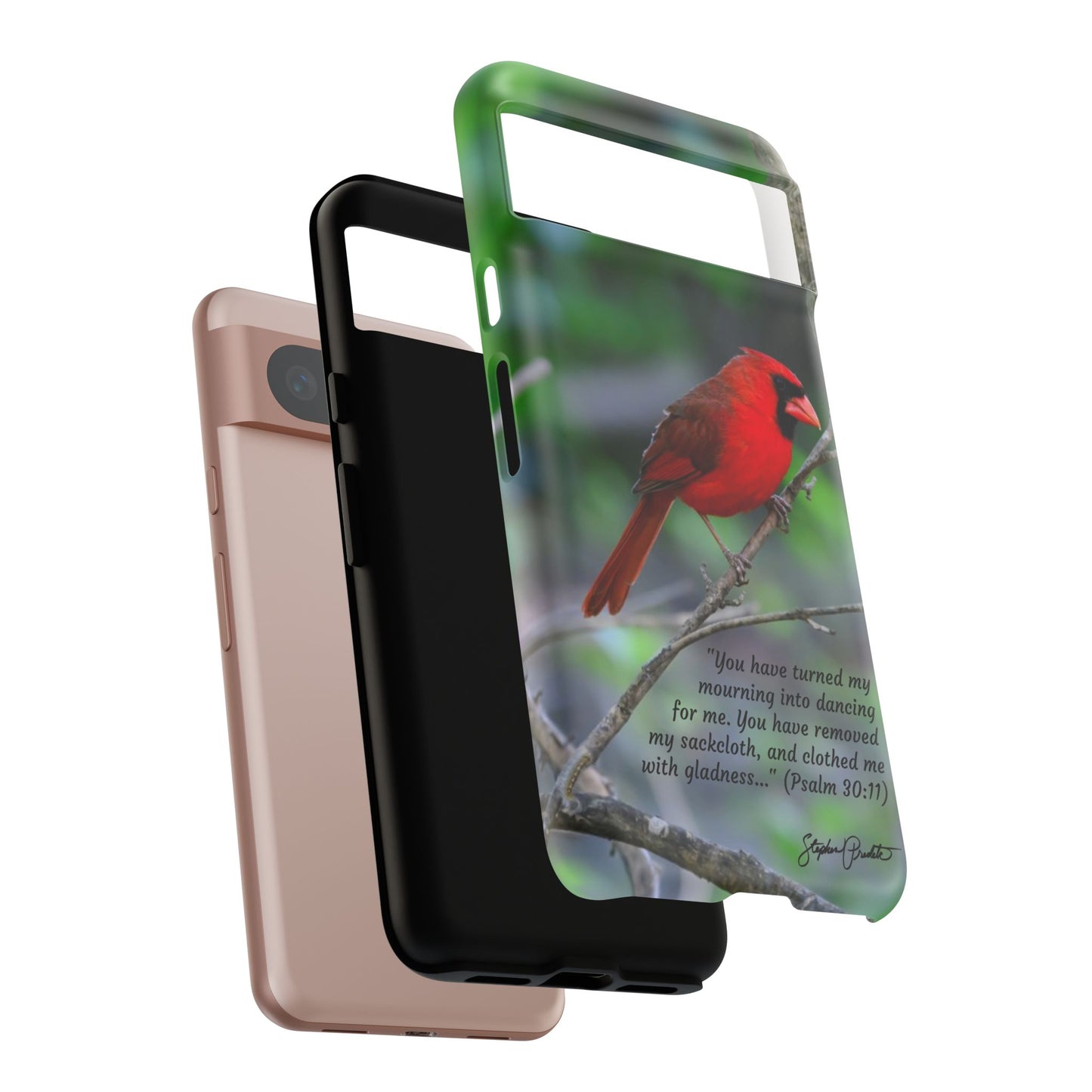 Phone Tough Case - Northern Cardinal 2 with Verse Psalm 30:11