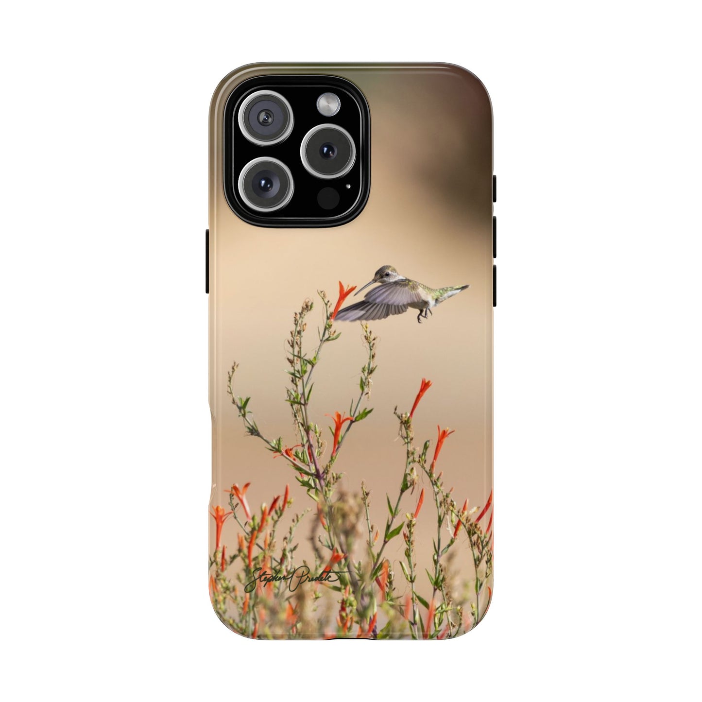 Phone Tough Case -- Hummingbird at Red Flowers