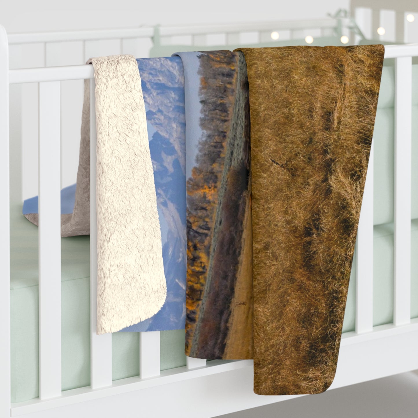 Blankets: Sherpa Fleece Blanket -- Foldable Fine Art -- Grand Teton Horses