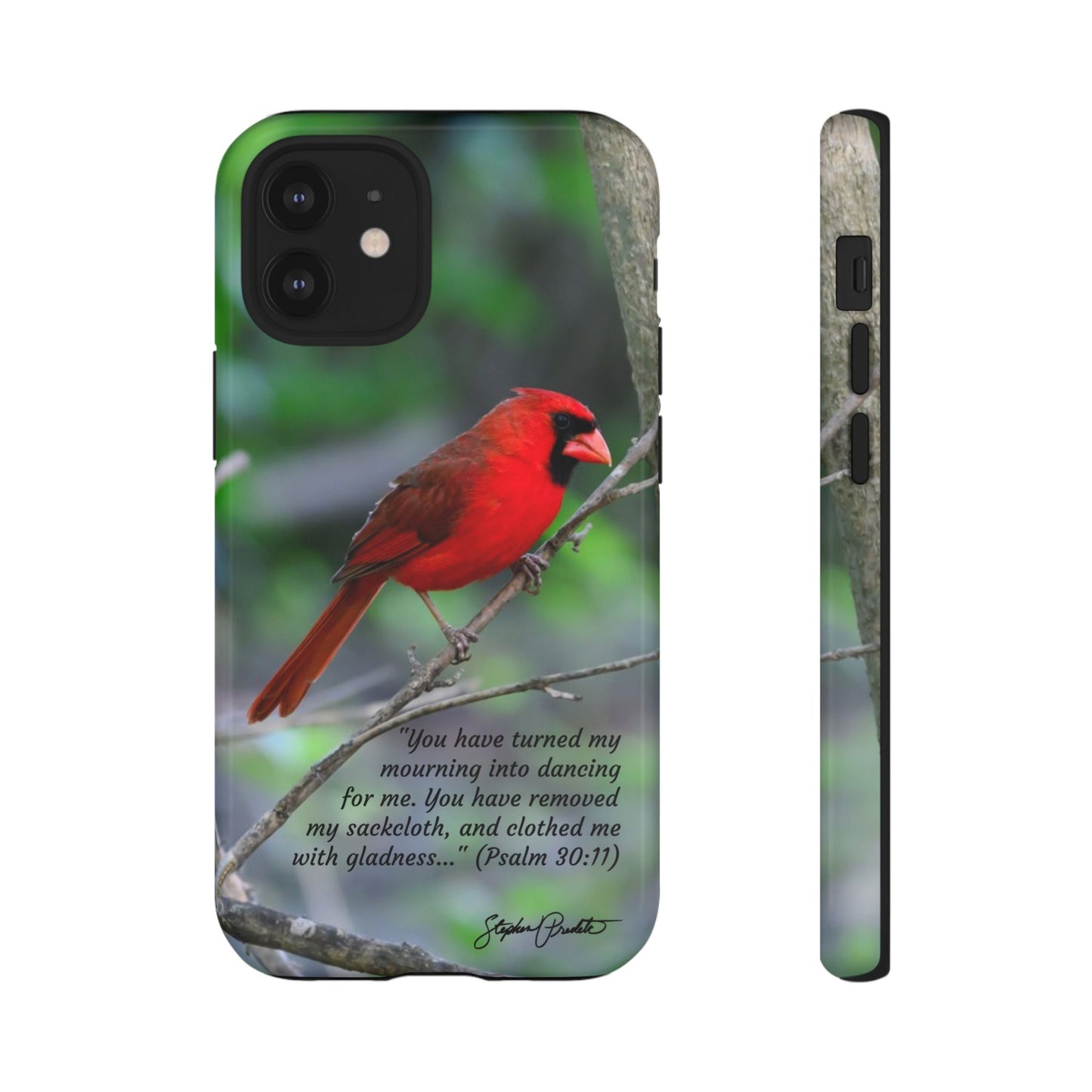 Phone Tough Case - Northern Cardinal 2 with Verse Psalm 30:11