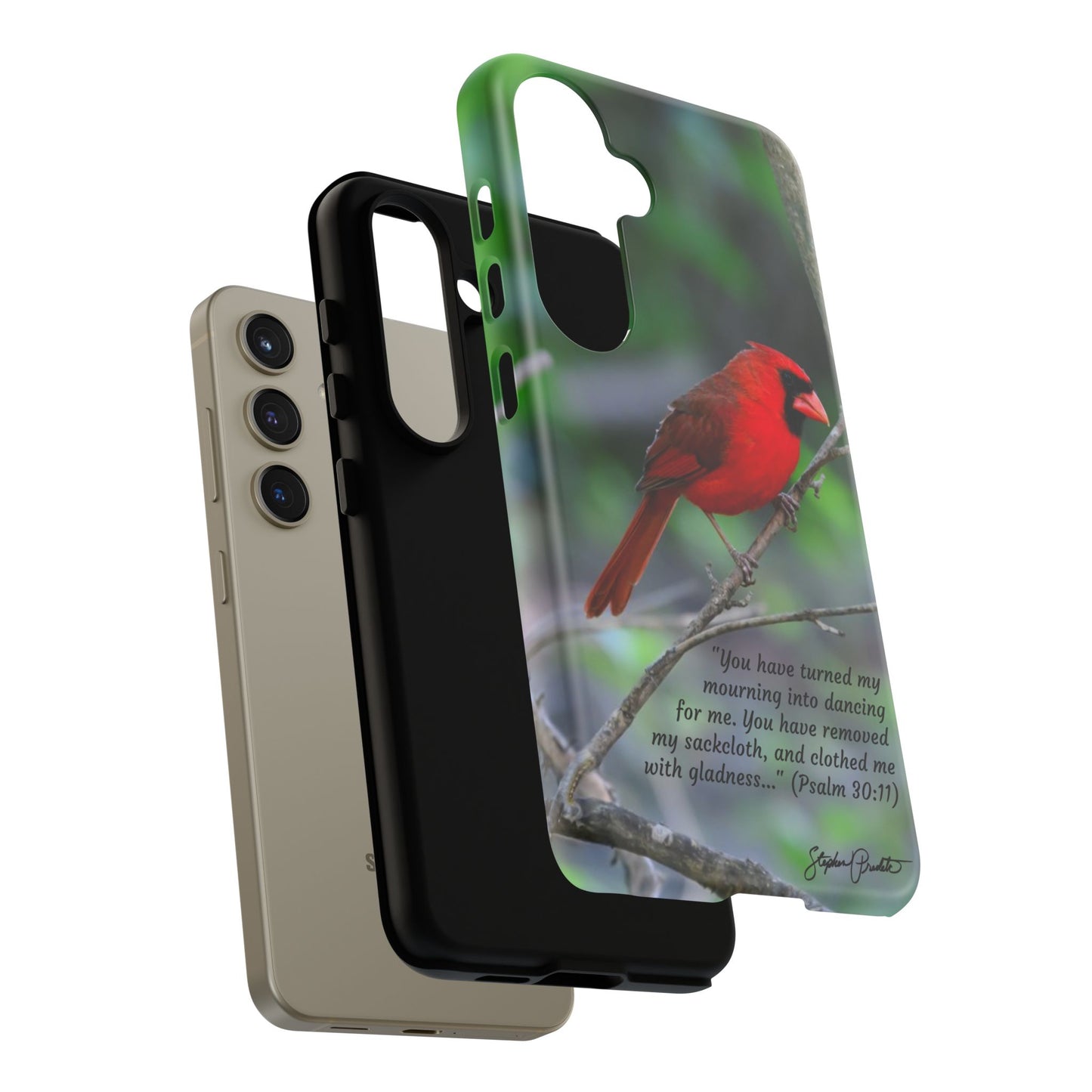 Phone Tough Case - Northern Cardinal 2 with Verse Psalm 30:11