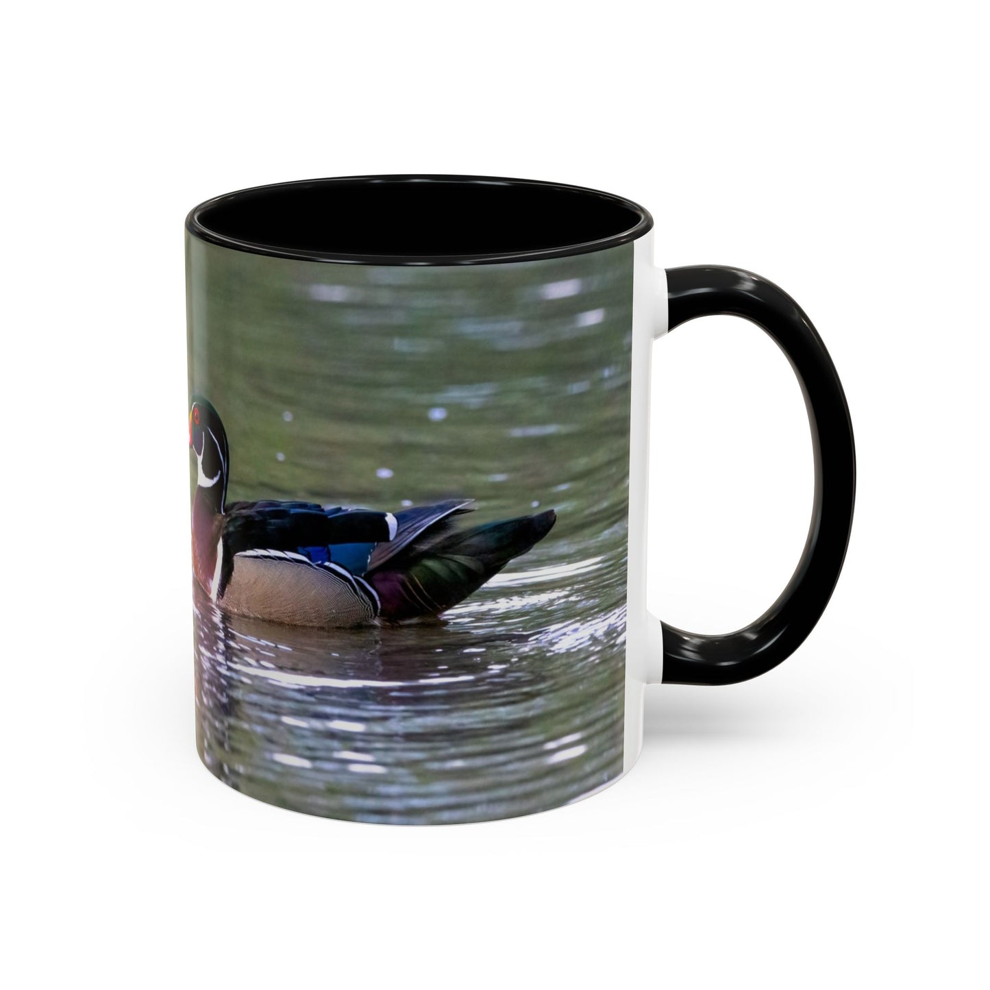 Accent Coffee Mug (11oz, 15oz) -- Wood Ducks Kissing